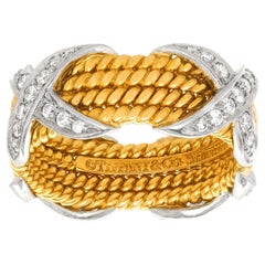 Schlumberger for Tiffany & Co. "Rope Four Row with Diamonds" Ring