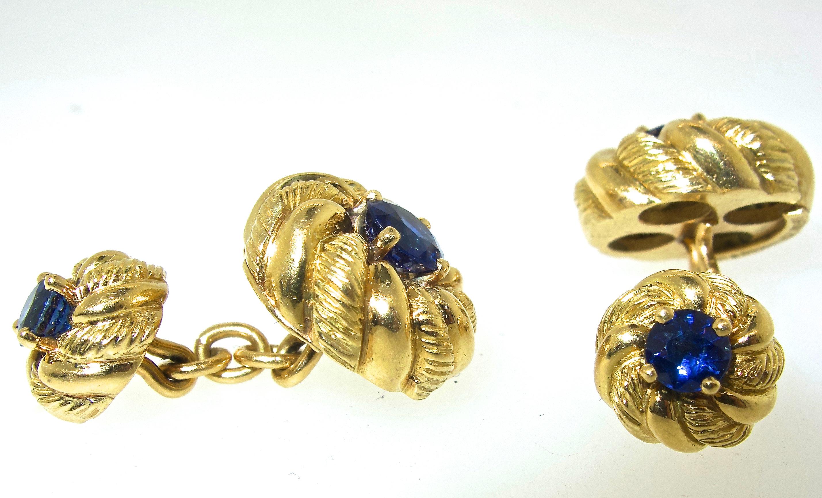 Schlumberger for Tiffany & Co. Sapphire Cufflinks, circa 1960 In Excellent Condition In Aspen, CO