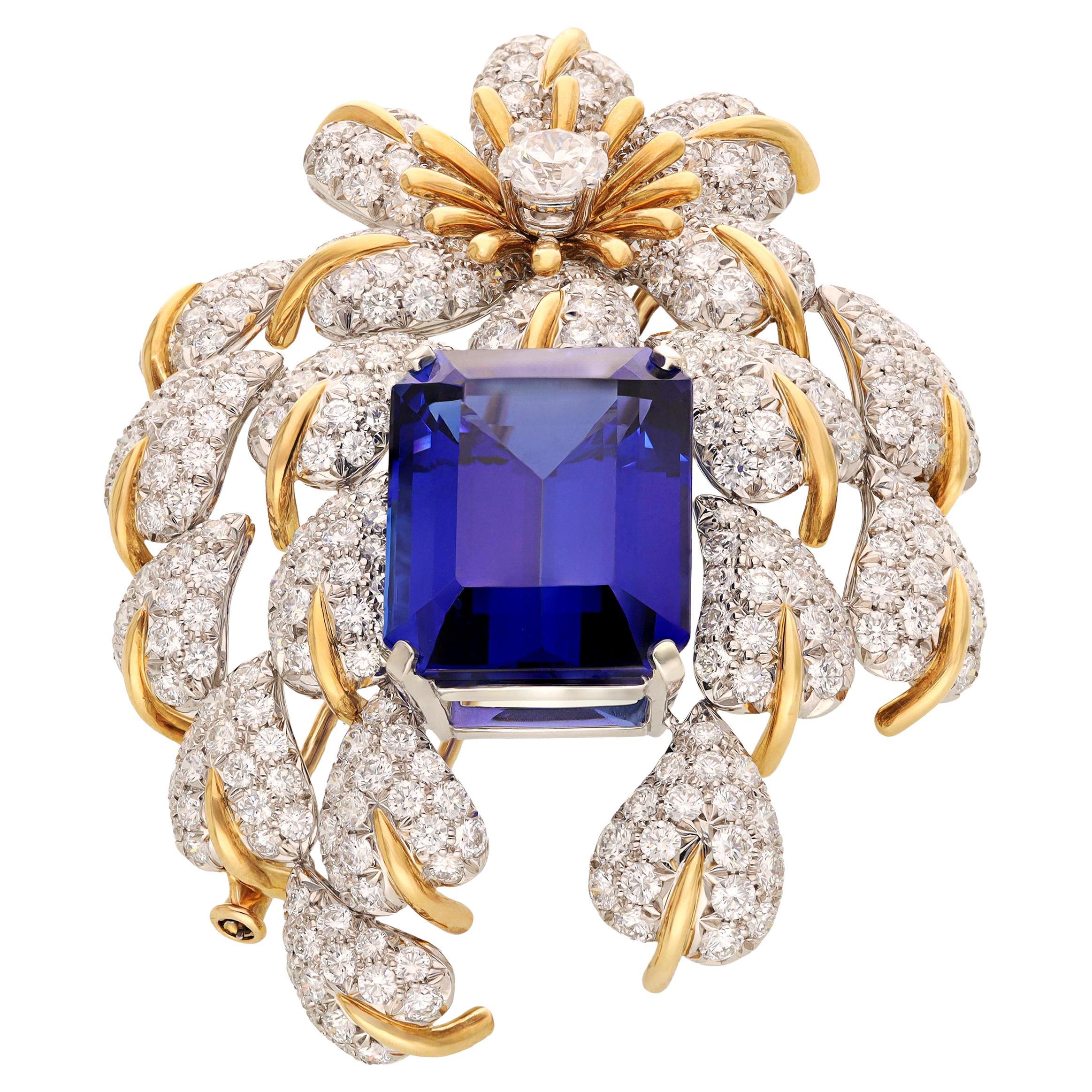 SCHLUMBERGER FOR TIFFANY & CO. Tanzanite Cascade Brooch