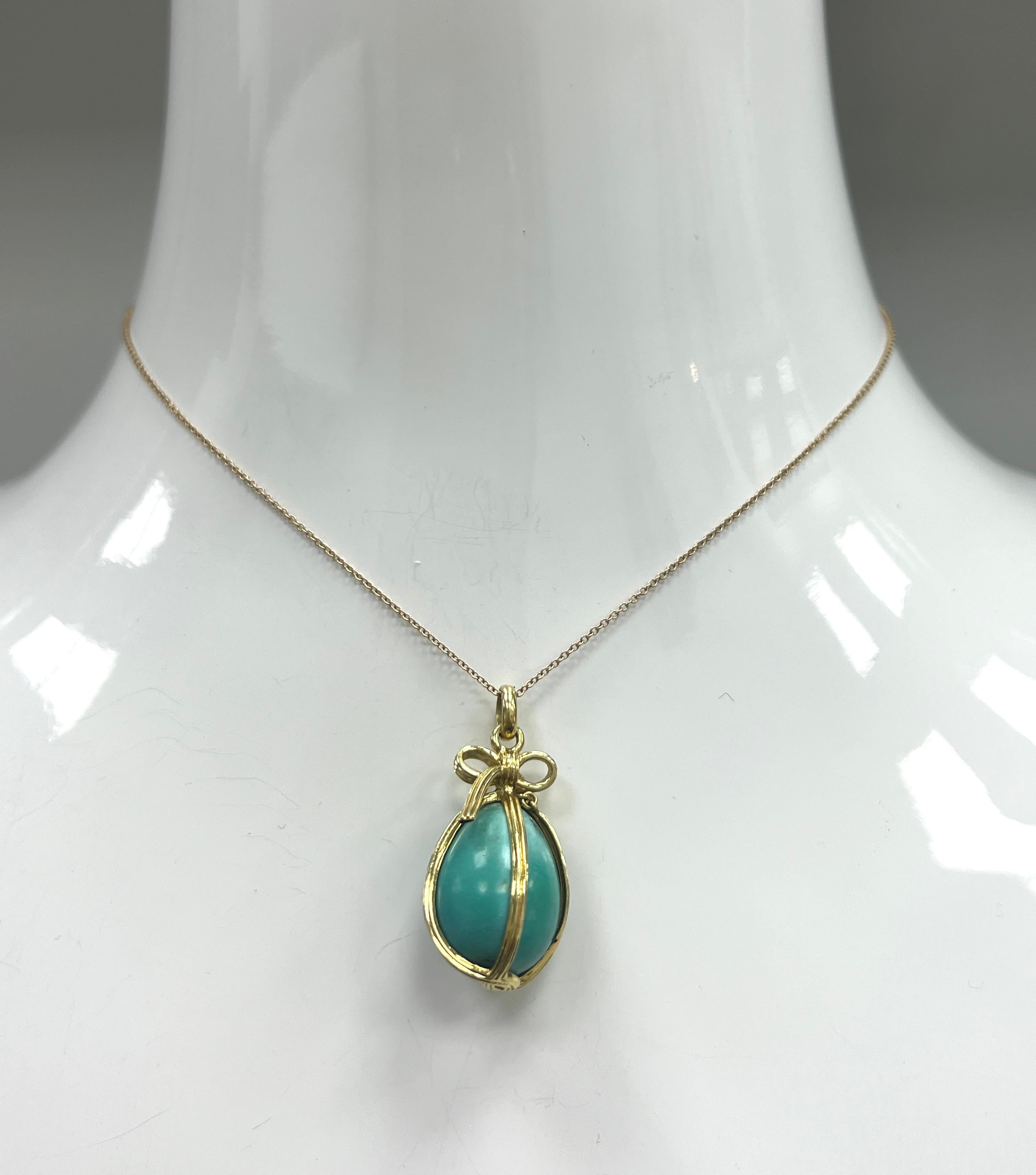 Women's Schlumberger for Tiffany & Co. Turquoise Egg Pendant Necklace
