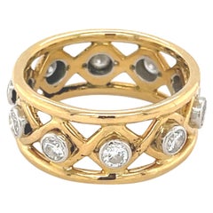 Schlumberger per Tiffany & Co. Anello X in oro giallo e platino con diamante