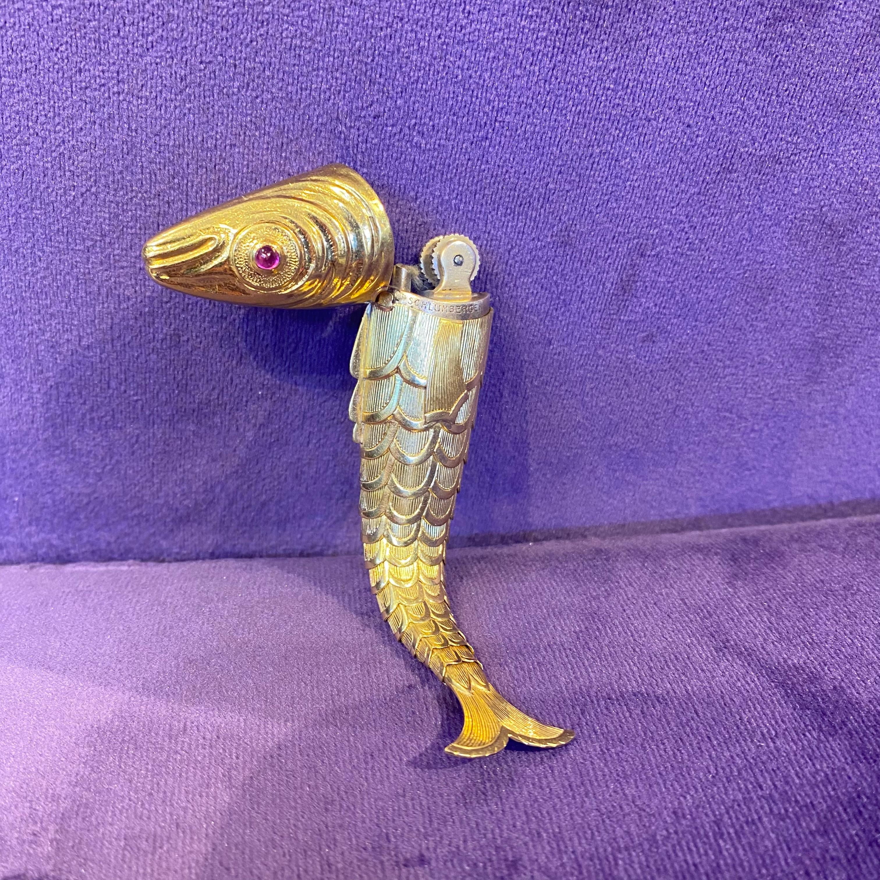 Schlumberger Gold Fish Lighter  For Sale 1