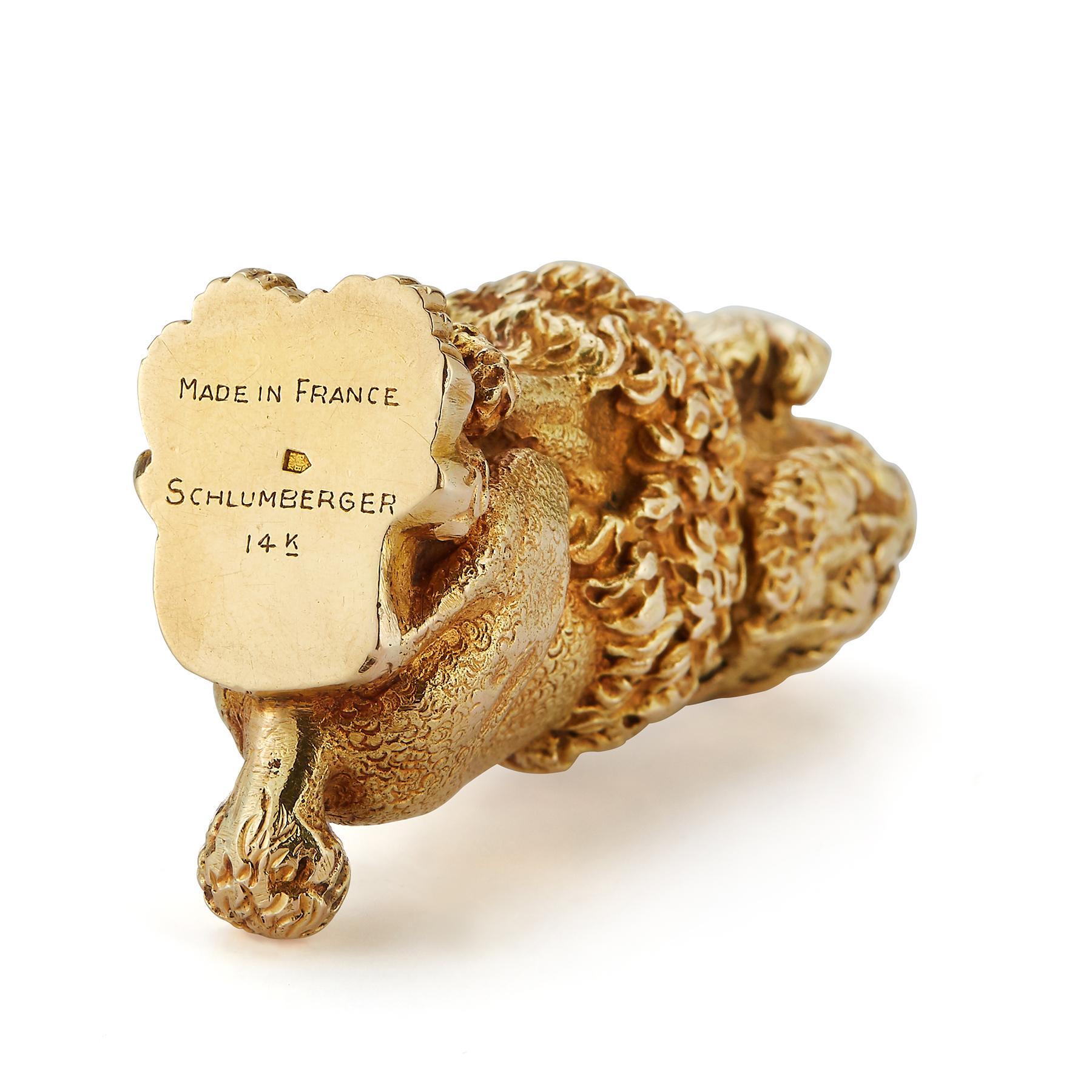 Schlumberger Pudelfeuerzeug mit Gold im Zustand „Hervorragend“ im Angebot in New York, NY