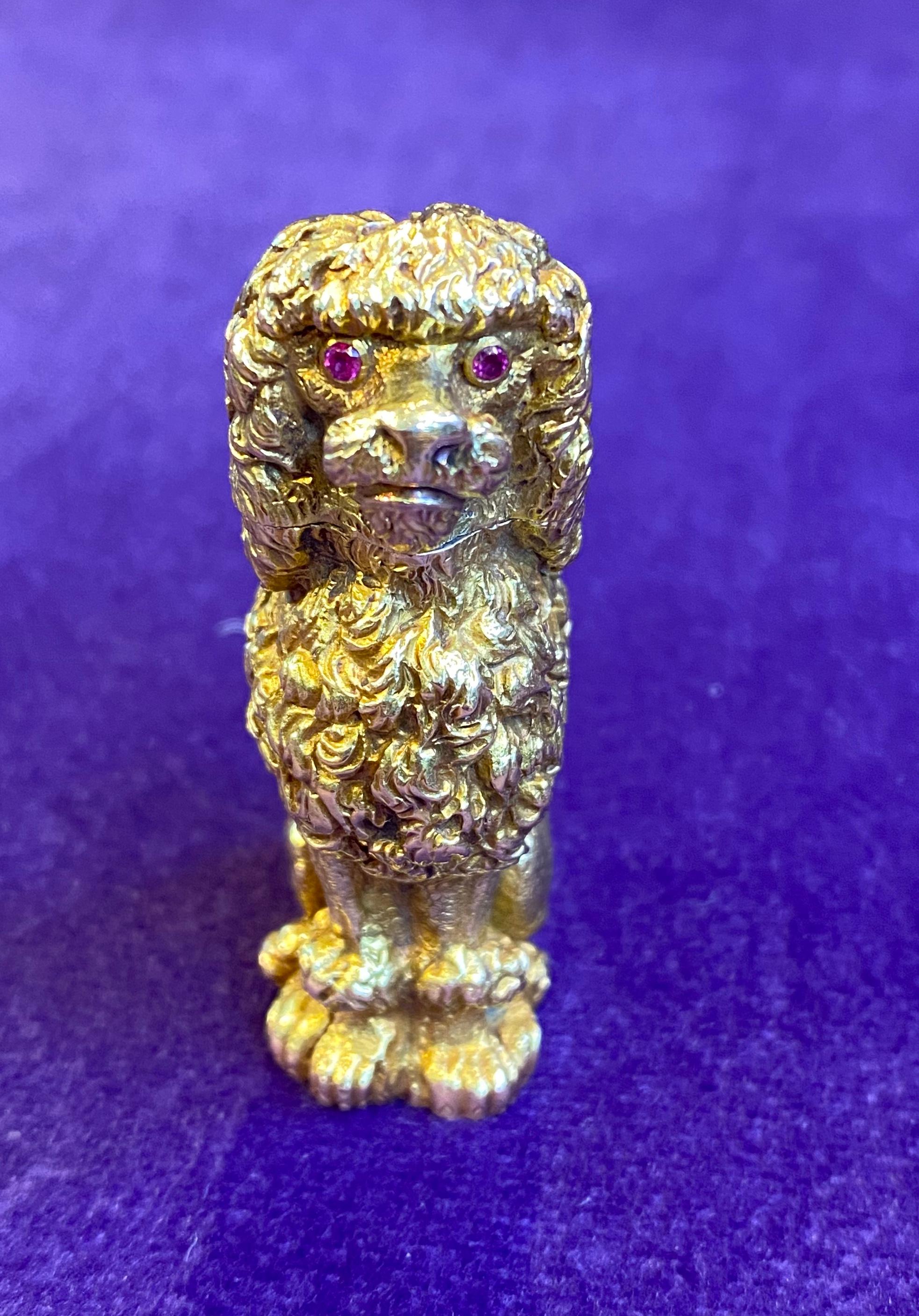 Round Cut Schlumberger Gold Poodle Lighter For Sale