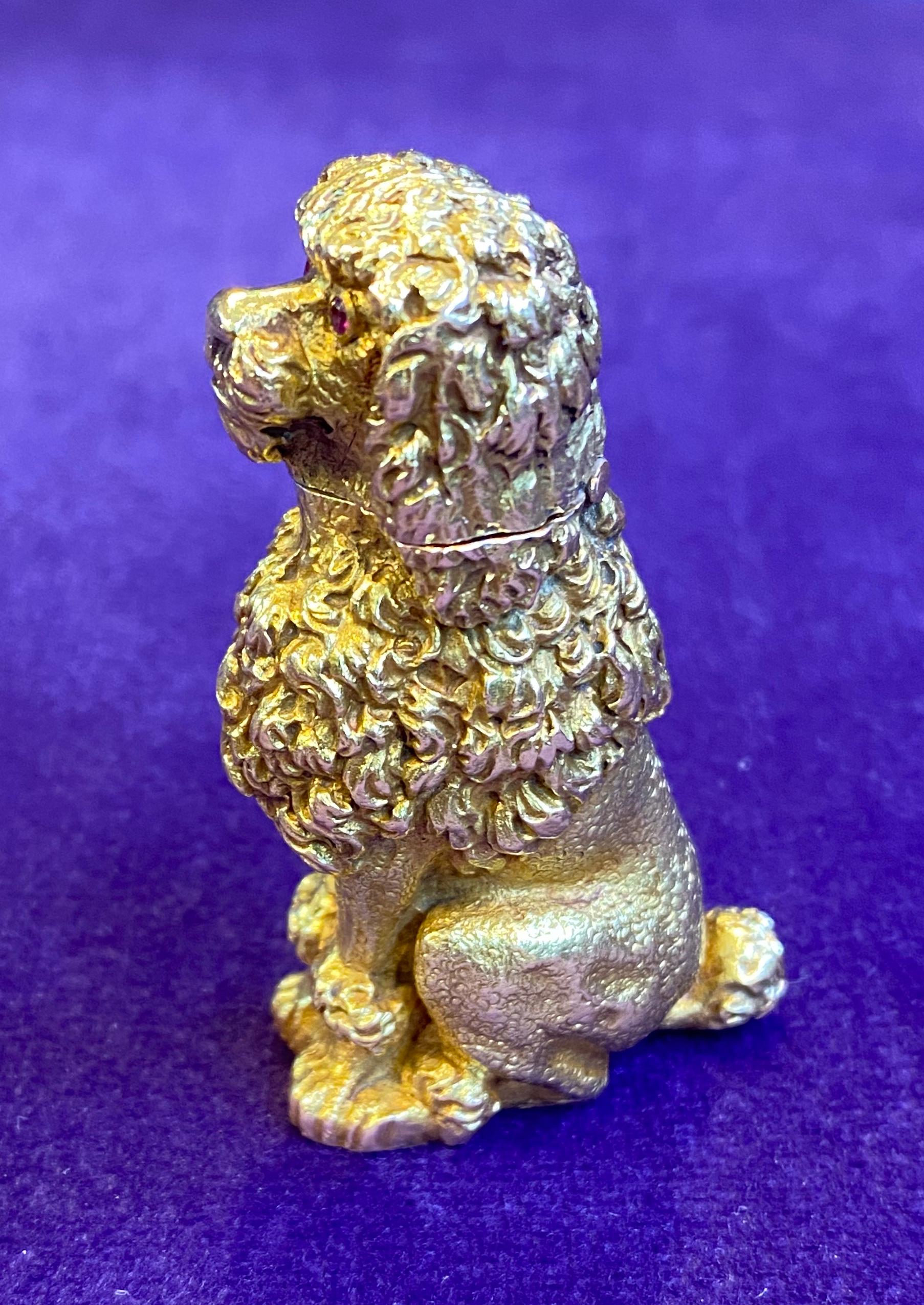 Schlumberger Gold Poodle Lighter In Excellent Condition For Sale In New York, NY