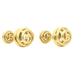 Schlumberger Pair of 18 Carat Yellow Gold Spherical Spiral Cufflinks