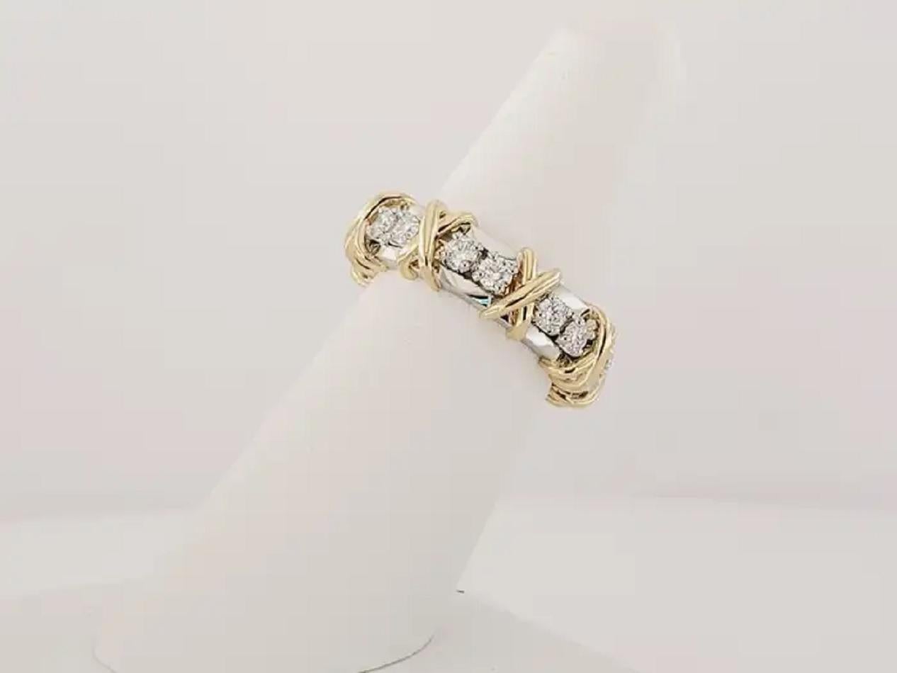 Brand Tiffany & co
Sixteen Stone Ring
18K yellow Gold & PT950
Ring Size 5
Main stone Diamond
Carat total weight 1.14ct
Diamond clarity VS
Color Grade F-G
Weight 11.2gr
It's current retail price is : $14,500
Comes with Tiffany &co ring box