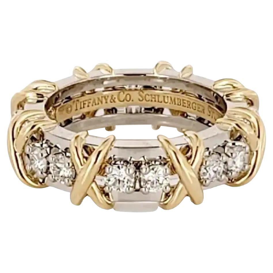 Anillo de dieciséis piedras Schlumberger de Tiffany & Co. Talla 7 en venta