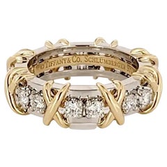 Anillo de dieciséis piedras Schlumberger de Tiffany & Co. Talla 7