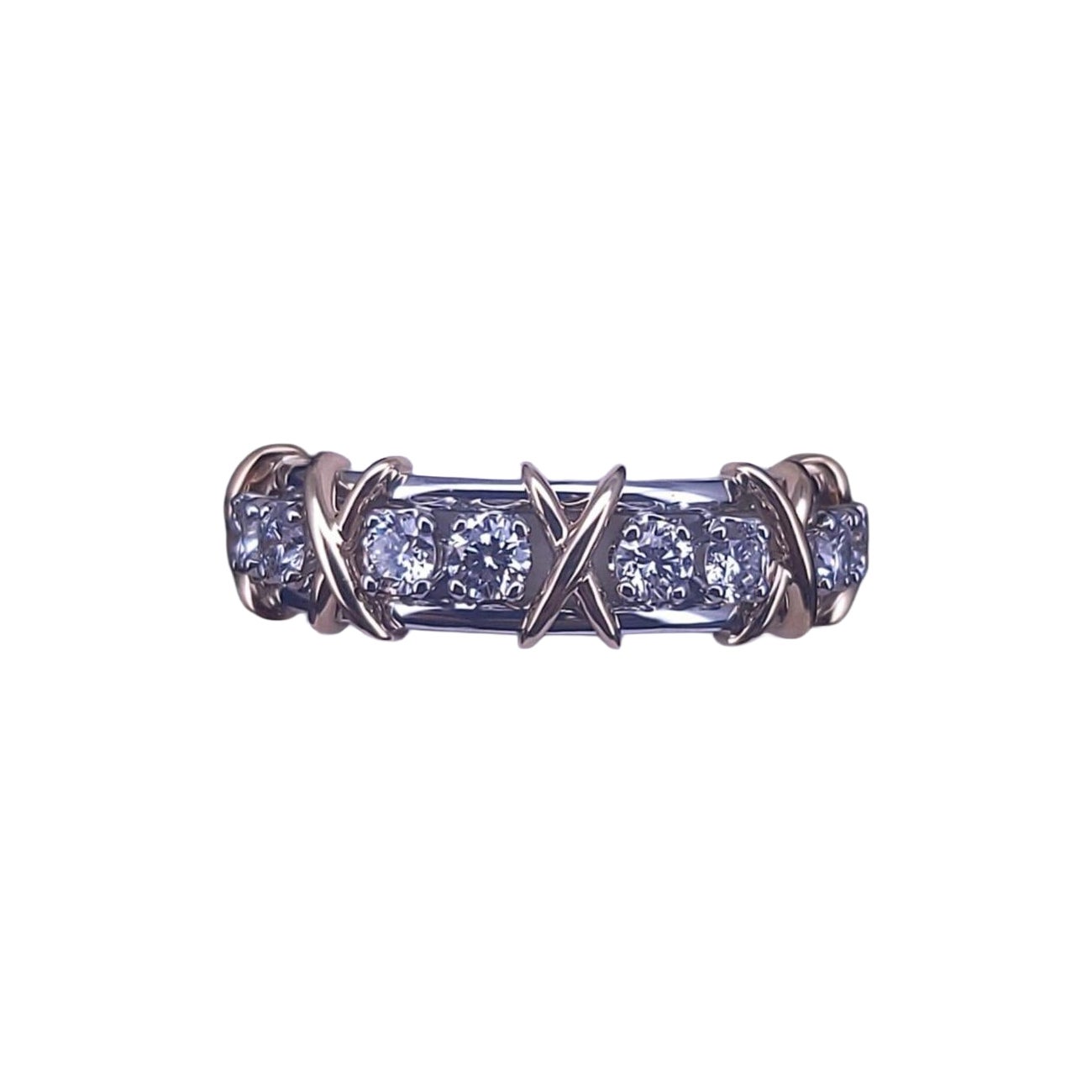 Anillo de dieciséis piedras Schlumberger de Tiffany & Co. Talla 7.25