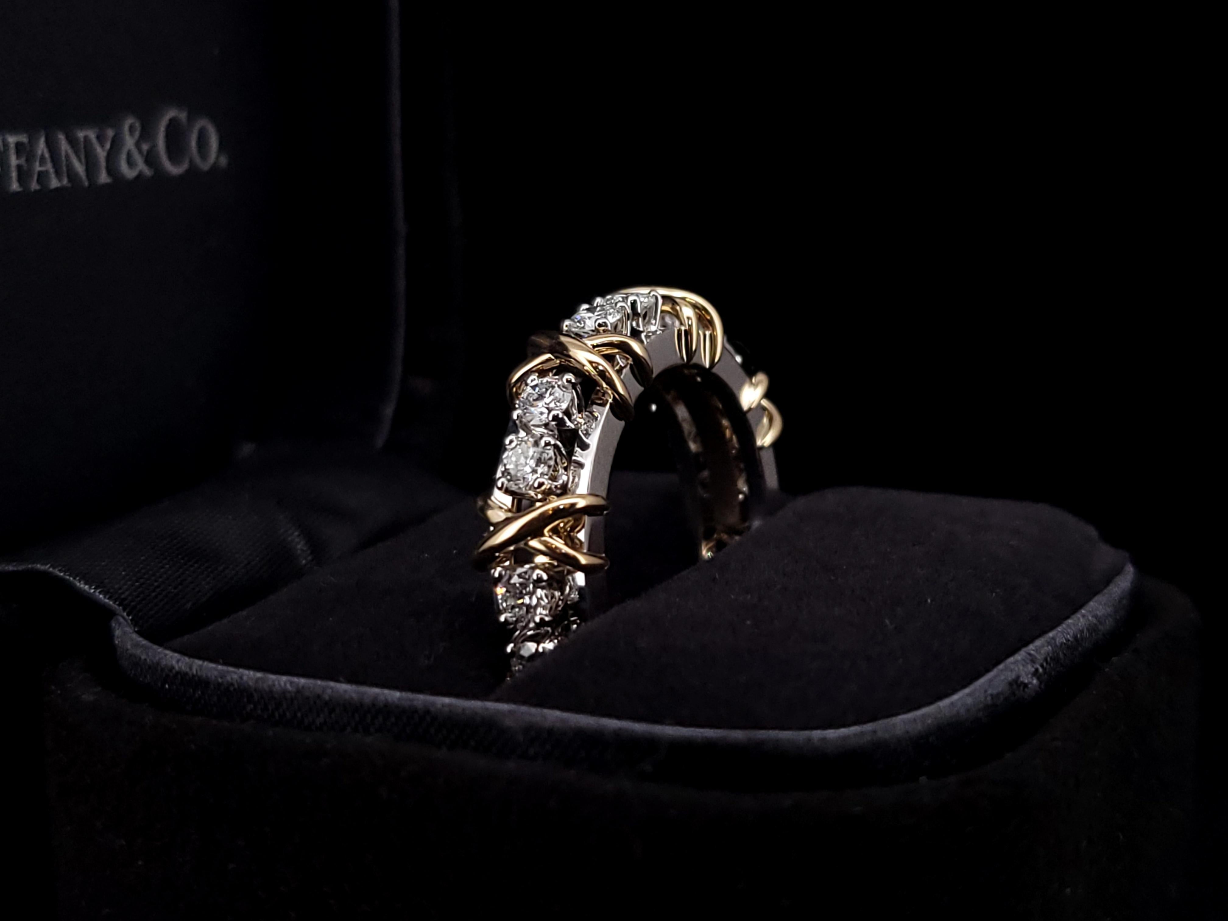 Schlumberger Sixteen Stone Ring by Tiffany & Co. Size 8 In Excellent Condition In New York, NY