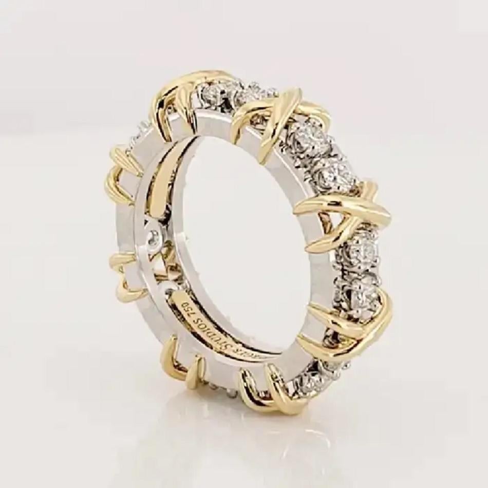 Taille ronde Bague Schlumberger Sixteen Stones de Tiffany & Co. Taille 8 en vente