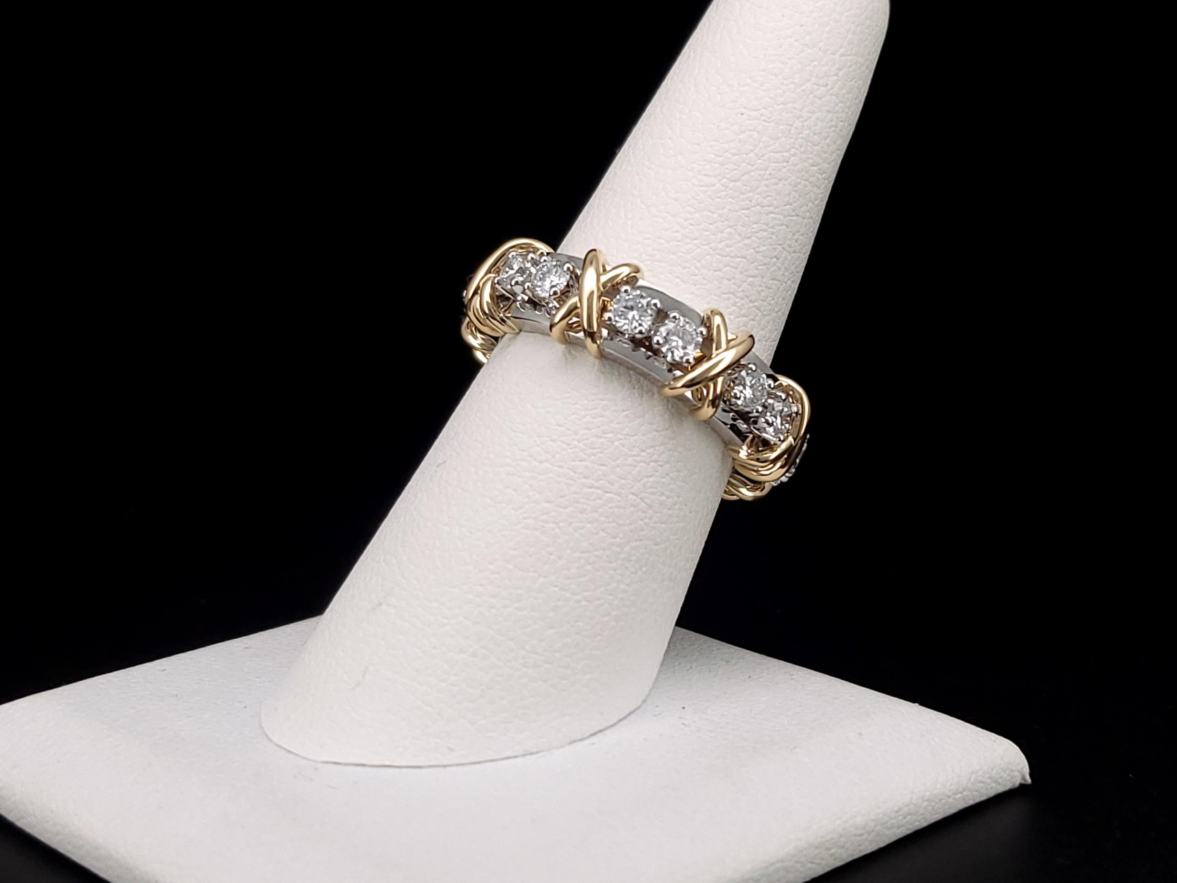Schlumberger Sixteen Stone Ring by Tiffany & Co. Size 8 1