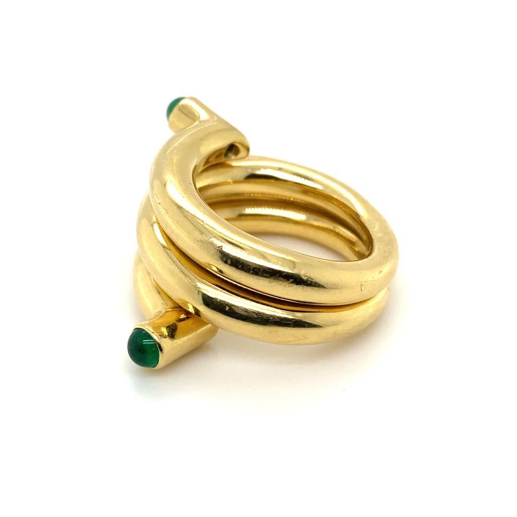 Cabochon Schlumberger Studios for Tiffany & Co Emerald Double Coil Ring