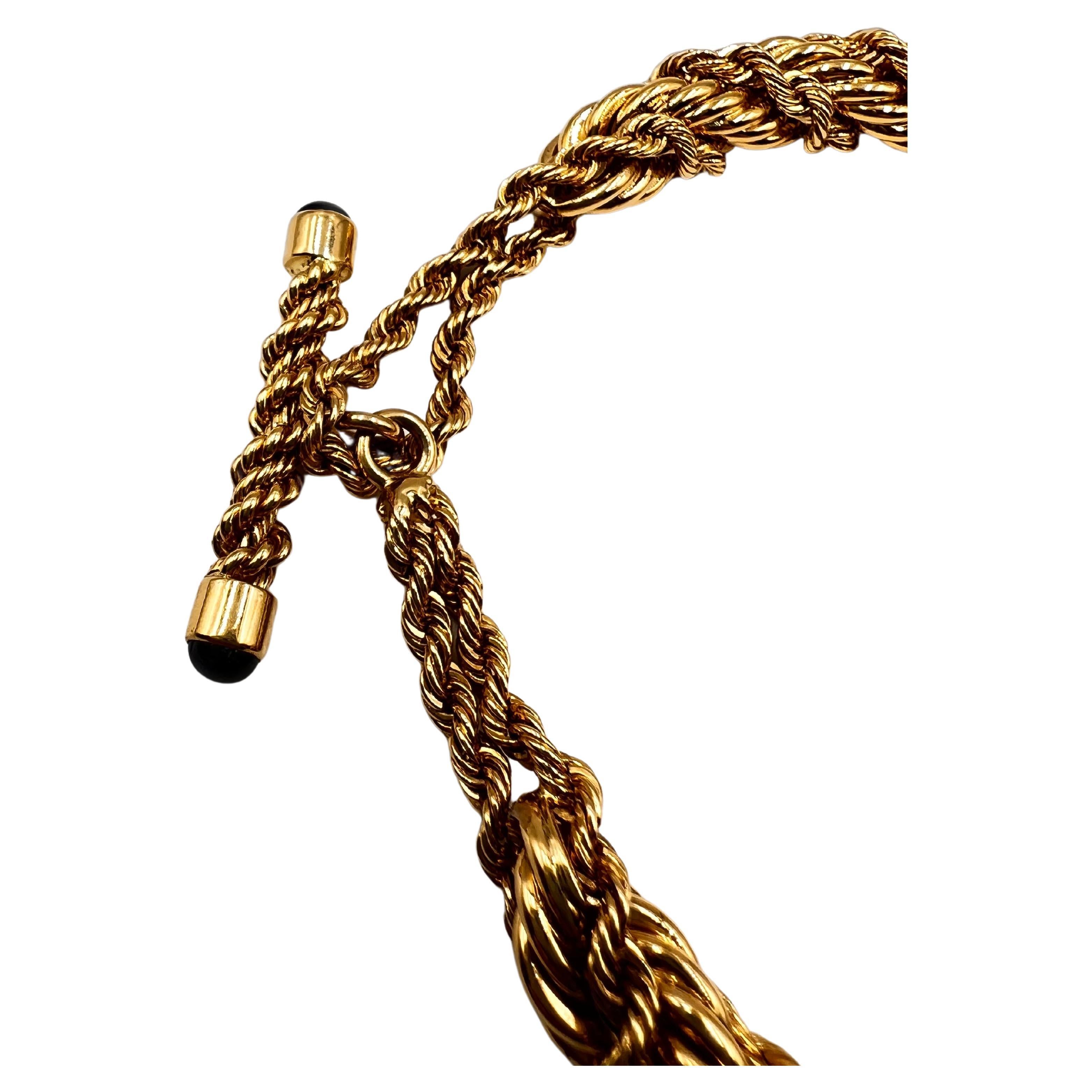SCHLUMBERGER Bracelet à fermoir articulé en forme de corde en or jaune 18 carats par Tiffany Excellent état à Palm Beach, FL