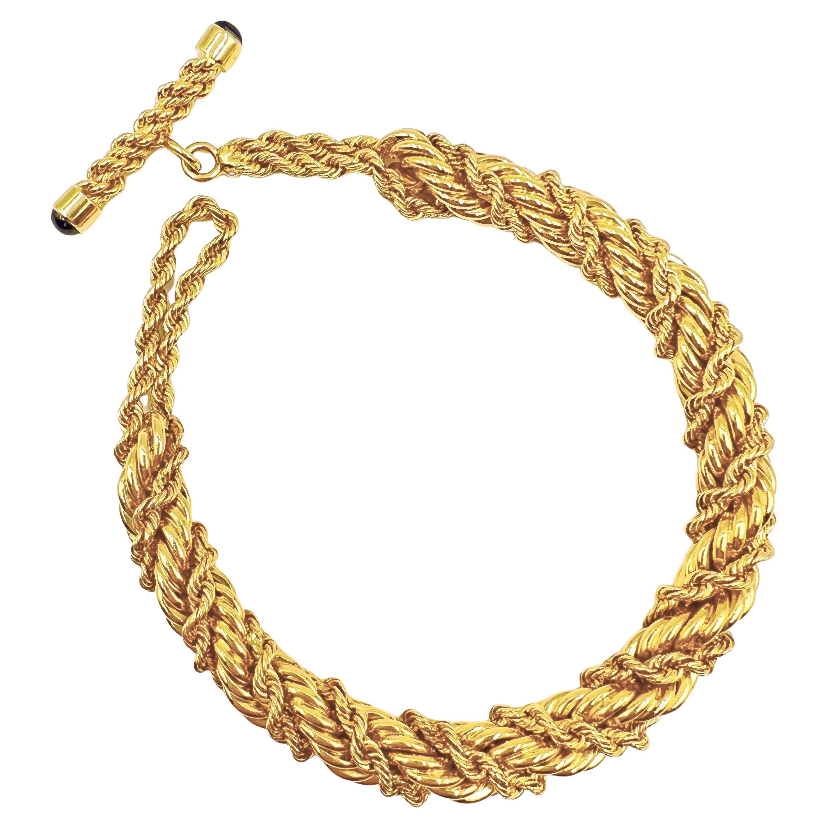 SCHLUMBERGER Bracelet à fermoir articulé en forme de corde en or jaune 18 carats par Tiffany