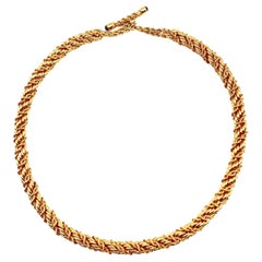 Schlumberger Tiffany 18k Yellow Gold Rope Toggle Clasp Necklace
