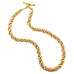 Schlumberger Tiffany 18k Yellow Gold Rope Toggle Clasp Necklace