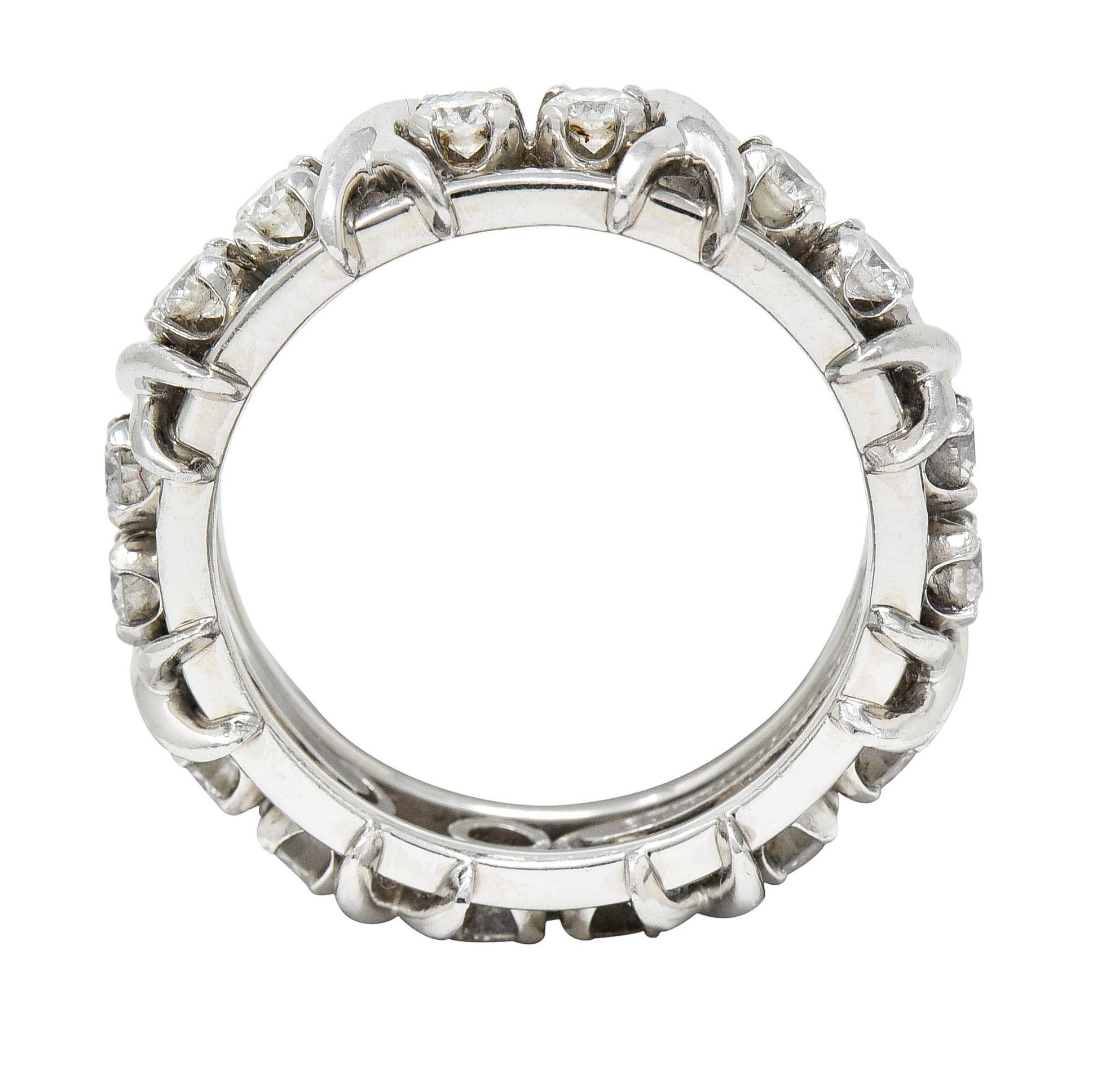Schlumberger Tiffany & Co. 1.15 Ctw Diamond Platinum X Band Ring 1