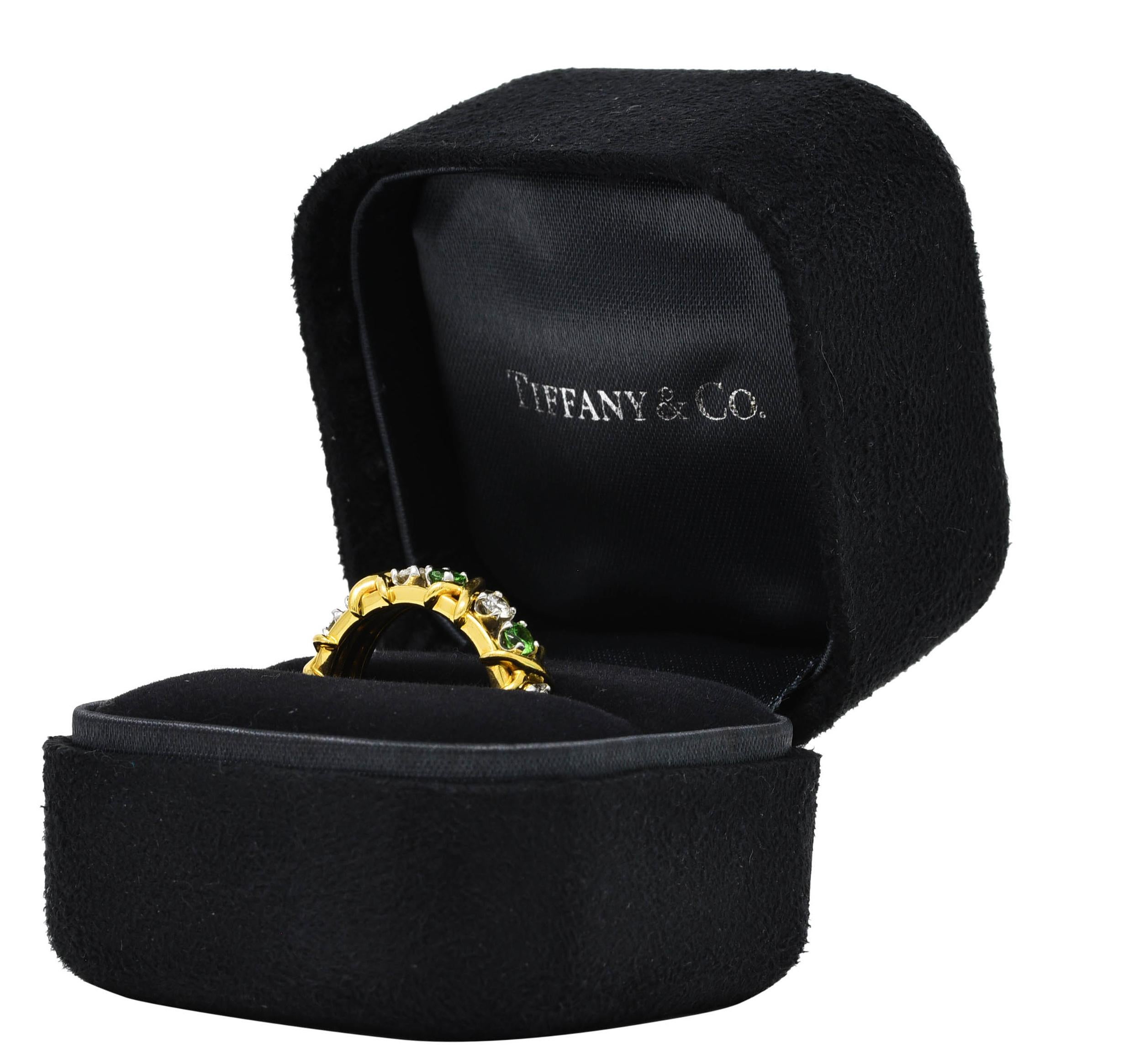 Schlumberger Tiffany & Co. 1,16 Karat Tsavorit Diamant 18 Karat Platin Ring 4