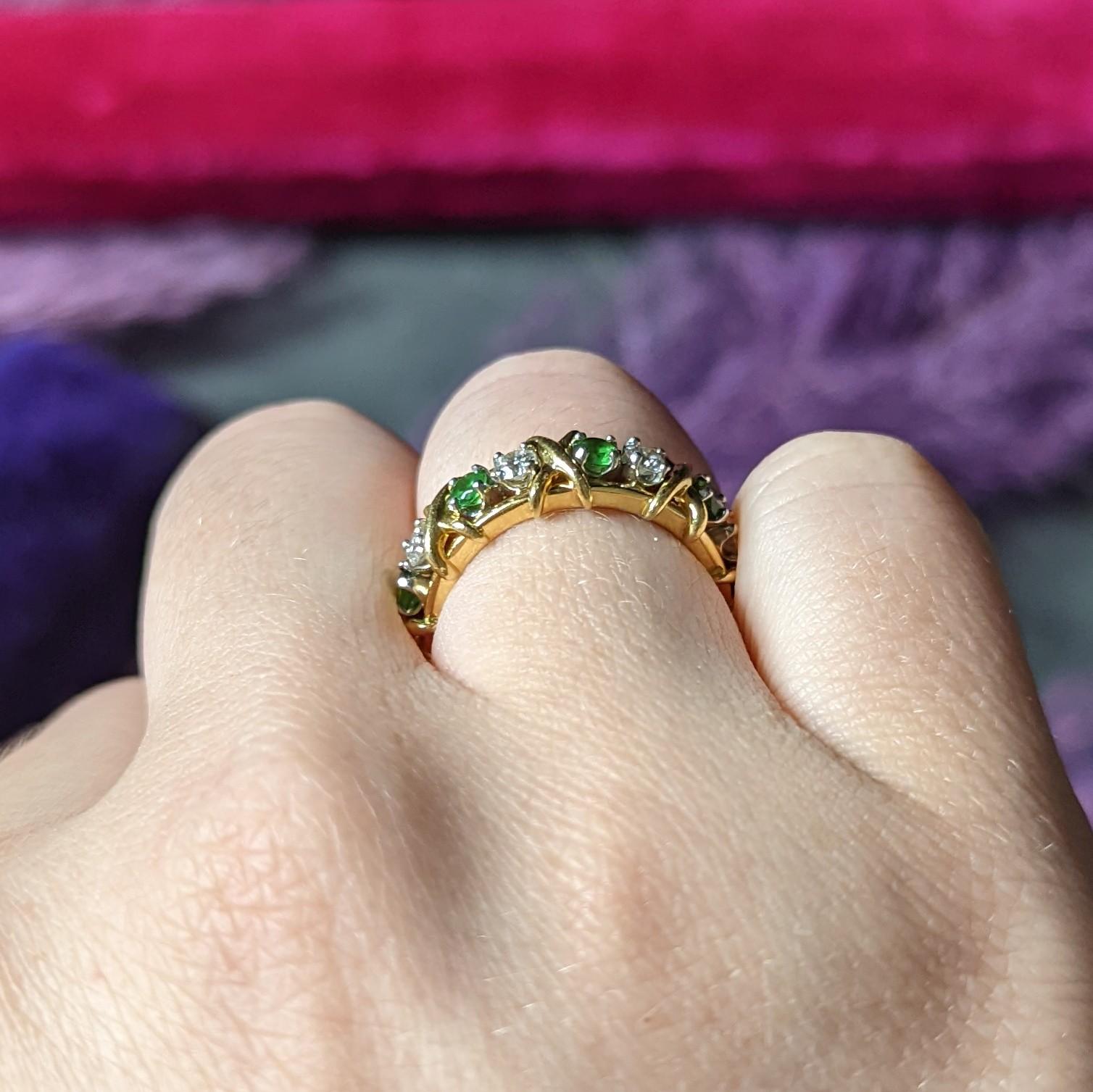 Schlumberger Tiffany & Co. 1,16 Karat Tsavorit Diamant 18 Karat Platin Ring 7
