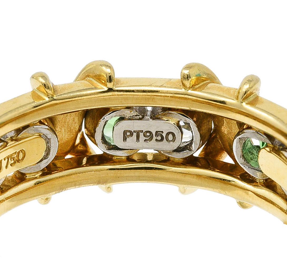 Schlumberger Tiffany & Co. 1,16 Karat Tsavorit Diamant 18 Karat Platin Ring für Damen oder Herren