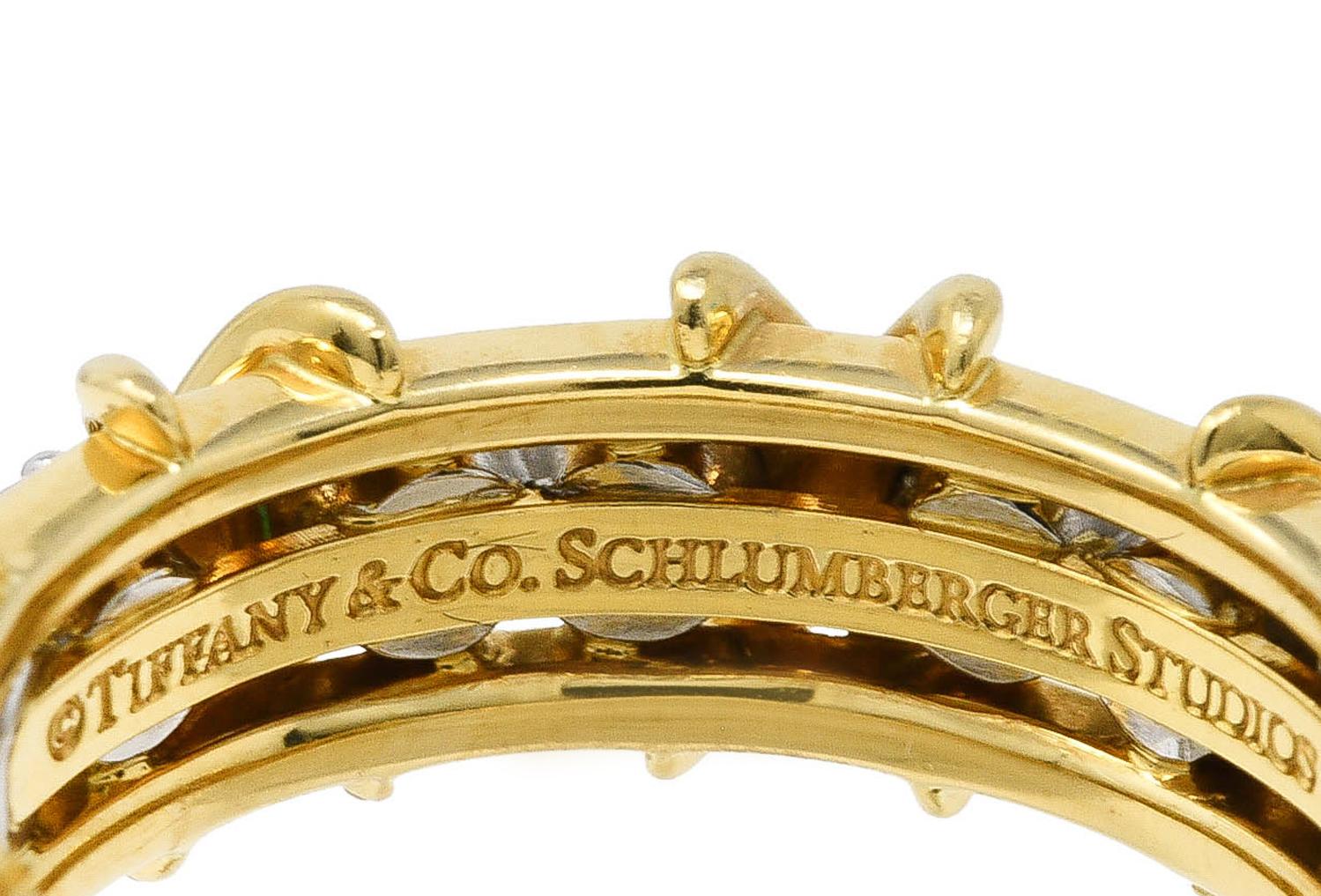 Schlumberger Tiffany & Co. 1,16 Karat Tsavorit Diamant 18 Karat Platin Ring 1