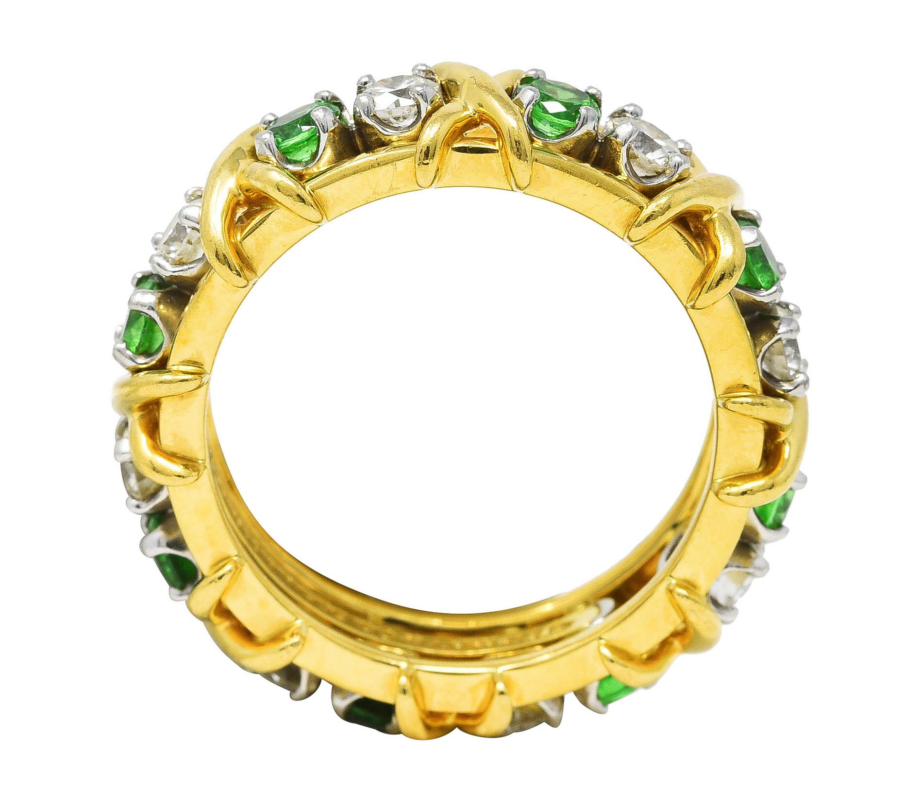 Schlumberger Tiffany & Co. 1,16 Karat Tsavorit Diamant 18 Karat Platin Ring 3