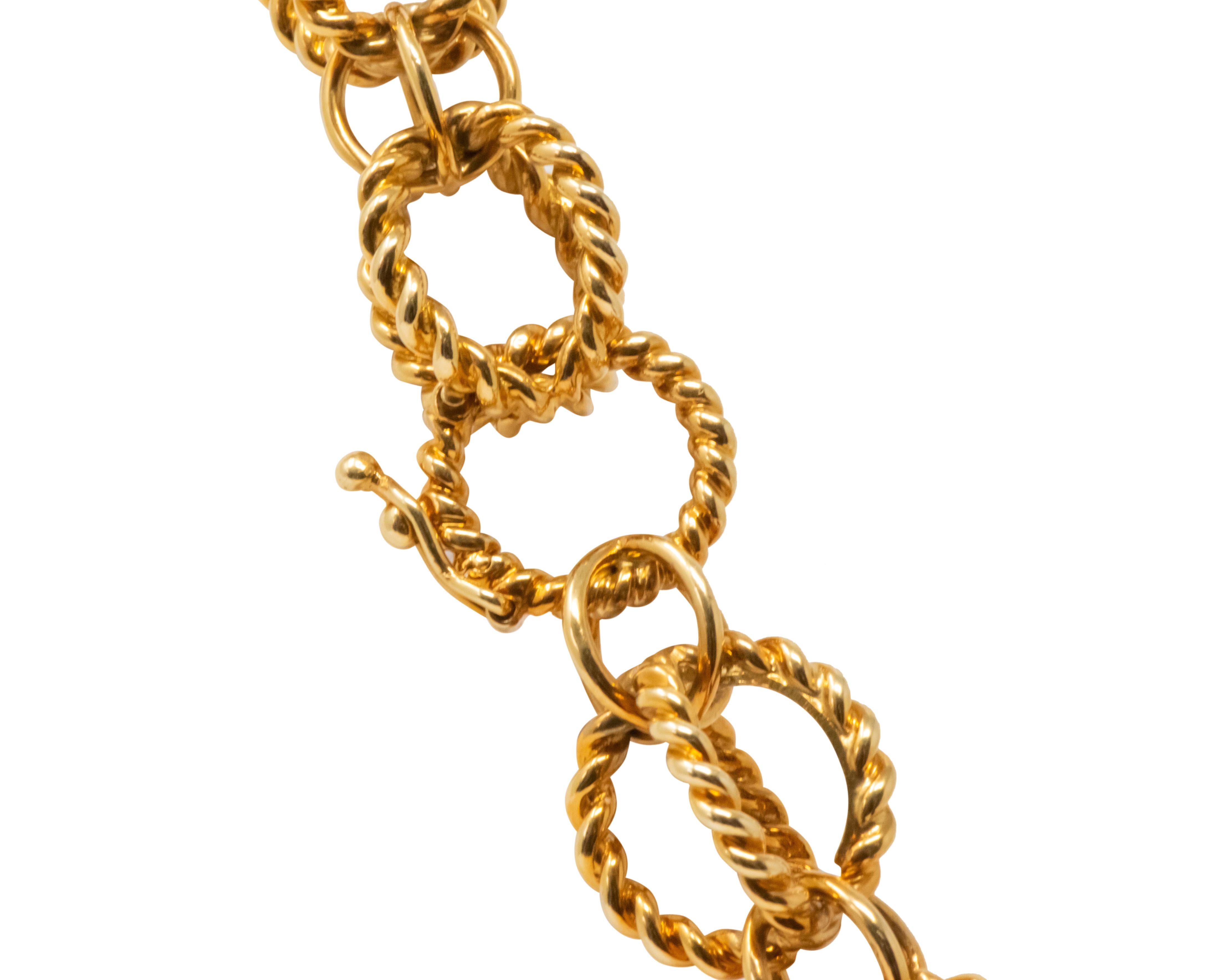 Retro Schlumberger Tiffany & Co. 18 Karat Gold Circle Rope Necklace