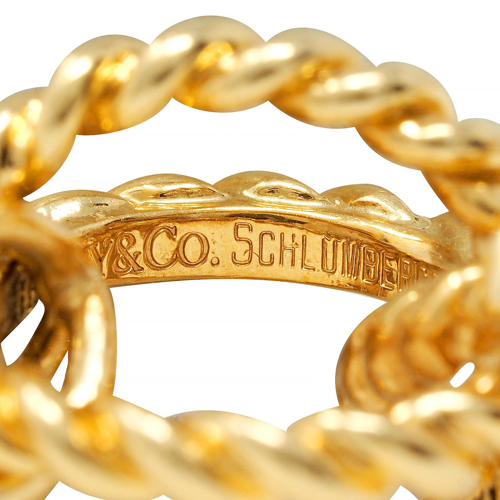 Schlumberger Tiffany & Co. 18 Karat Yellow Gold Circle Rope Bracelet For Sale 6