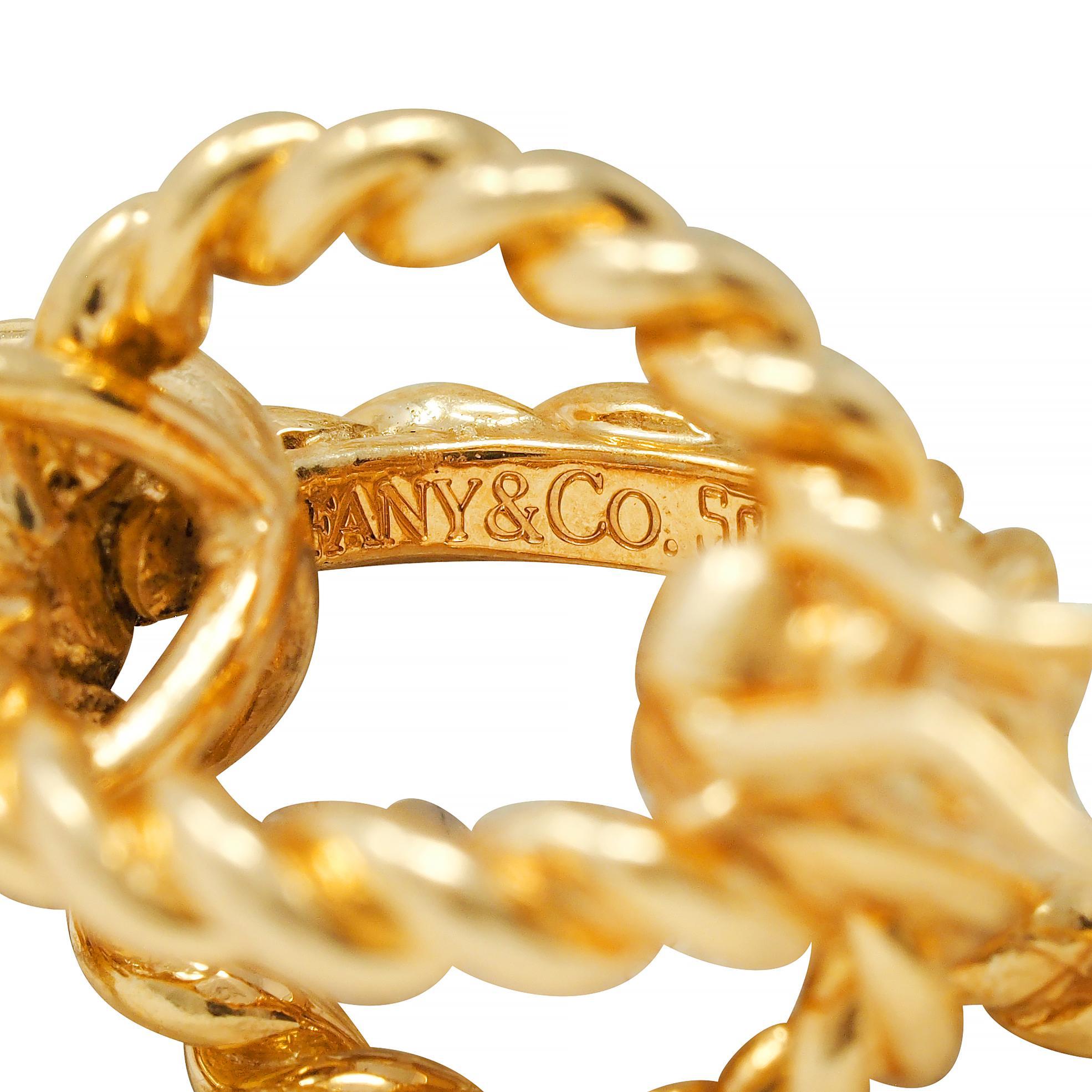 Bracelet cercle Schlumberger Tiffany & Co. en or jaune 18 carats 7