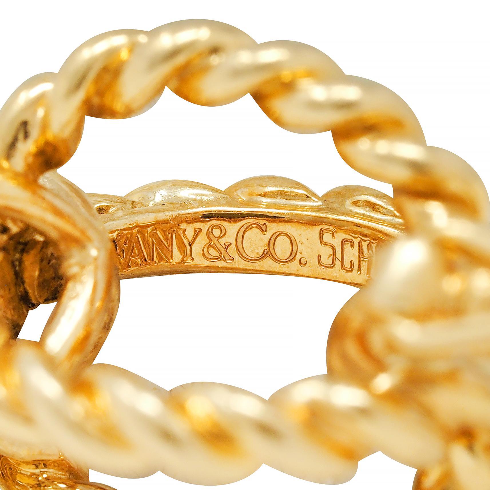 Schlumberger Tiffany & Co. 18 Karat Yellow Gold Circle Rope Bracelet For Sale 5