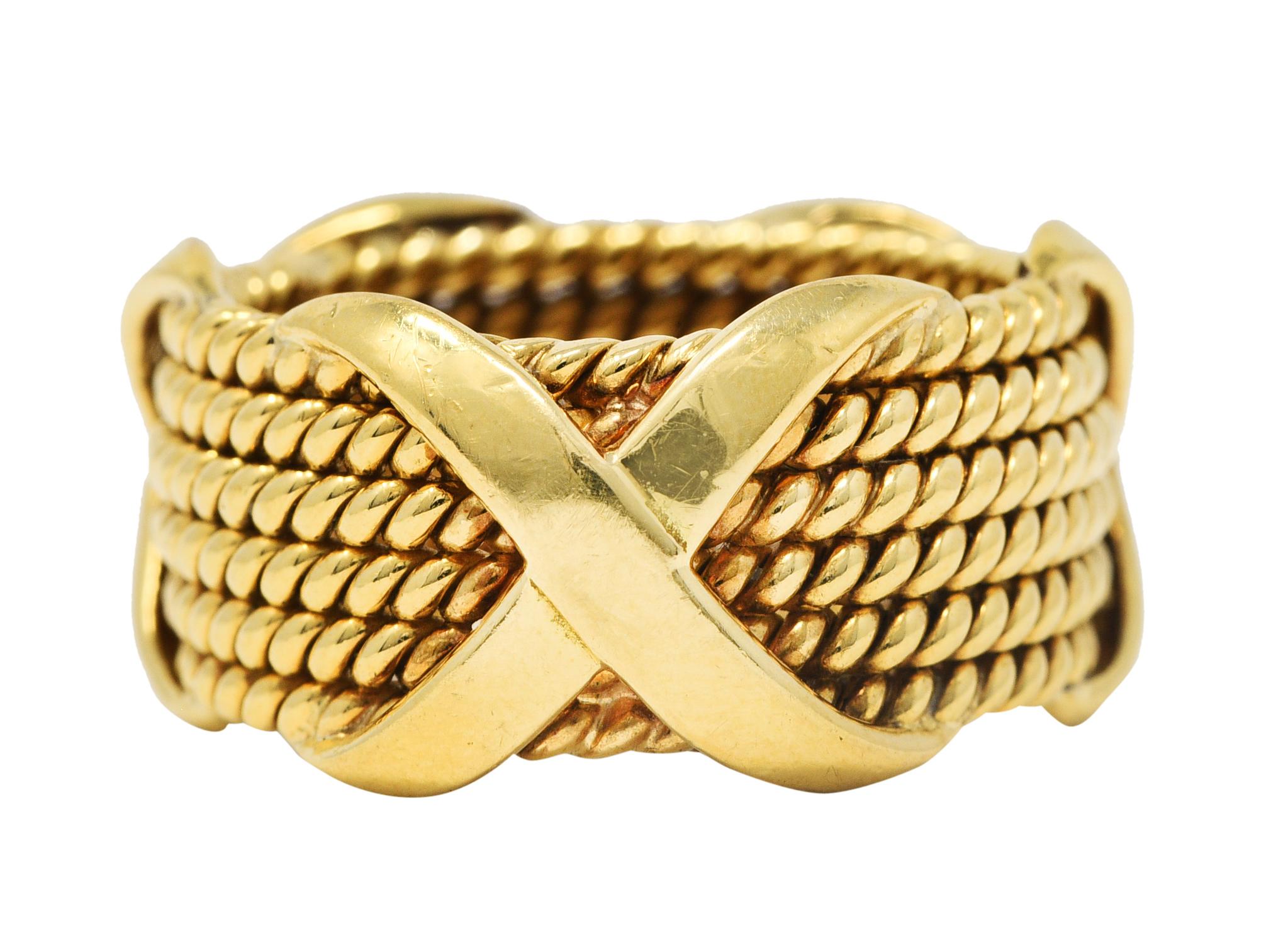 Contemporary Schlumberger Tiffany & Co. 18 Karat Yellow Gold X Band Ring