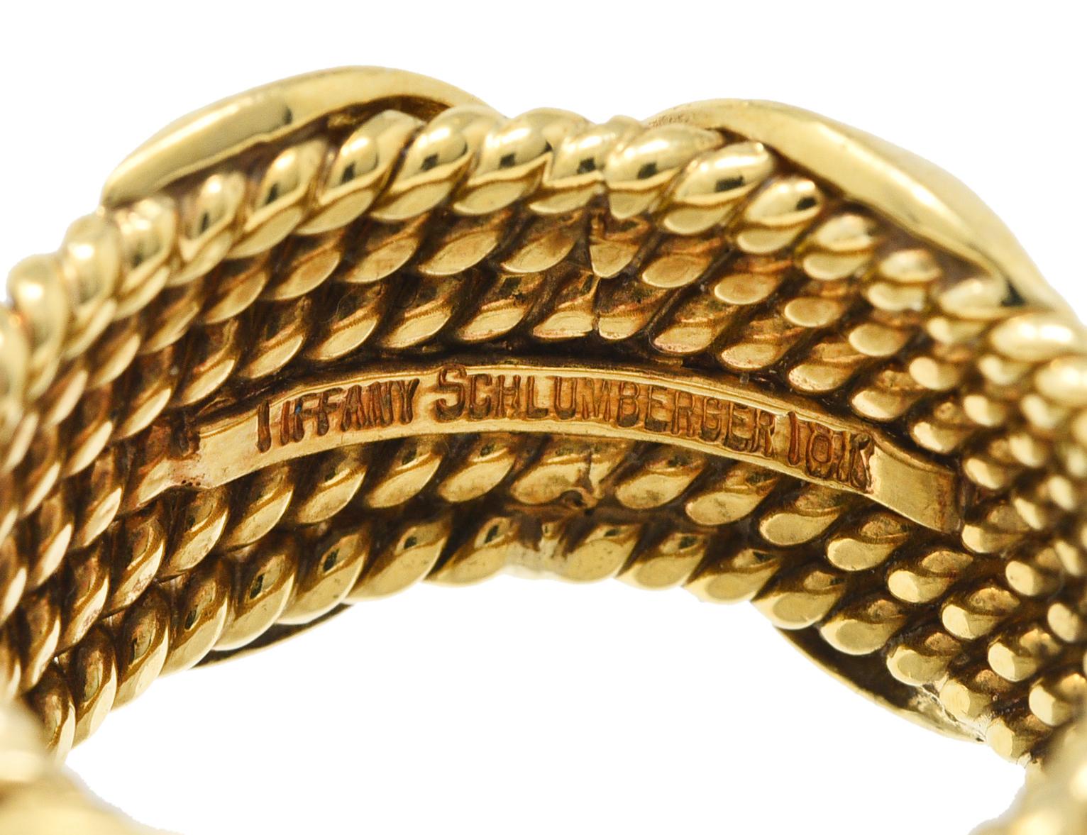 Schlumberger Tiffany & Co. 18 Karat Yellow Gold X Band Ring 1