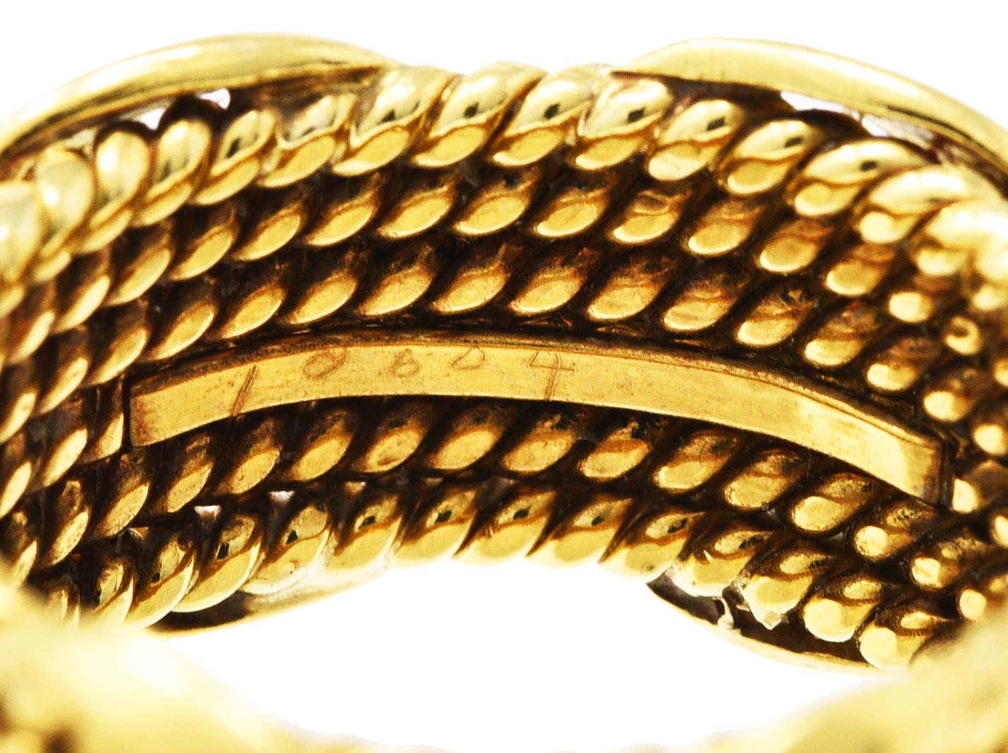 Schlumberger Tiffany & Co. 18 Karat Yellow Gold X Band Ring 2