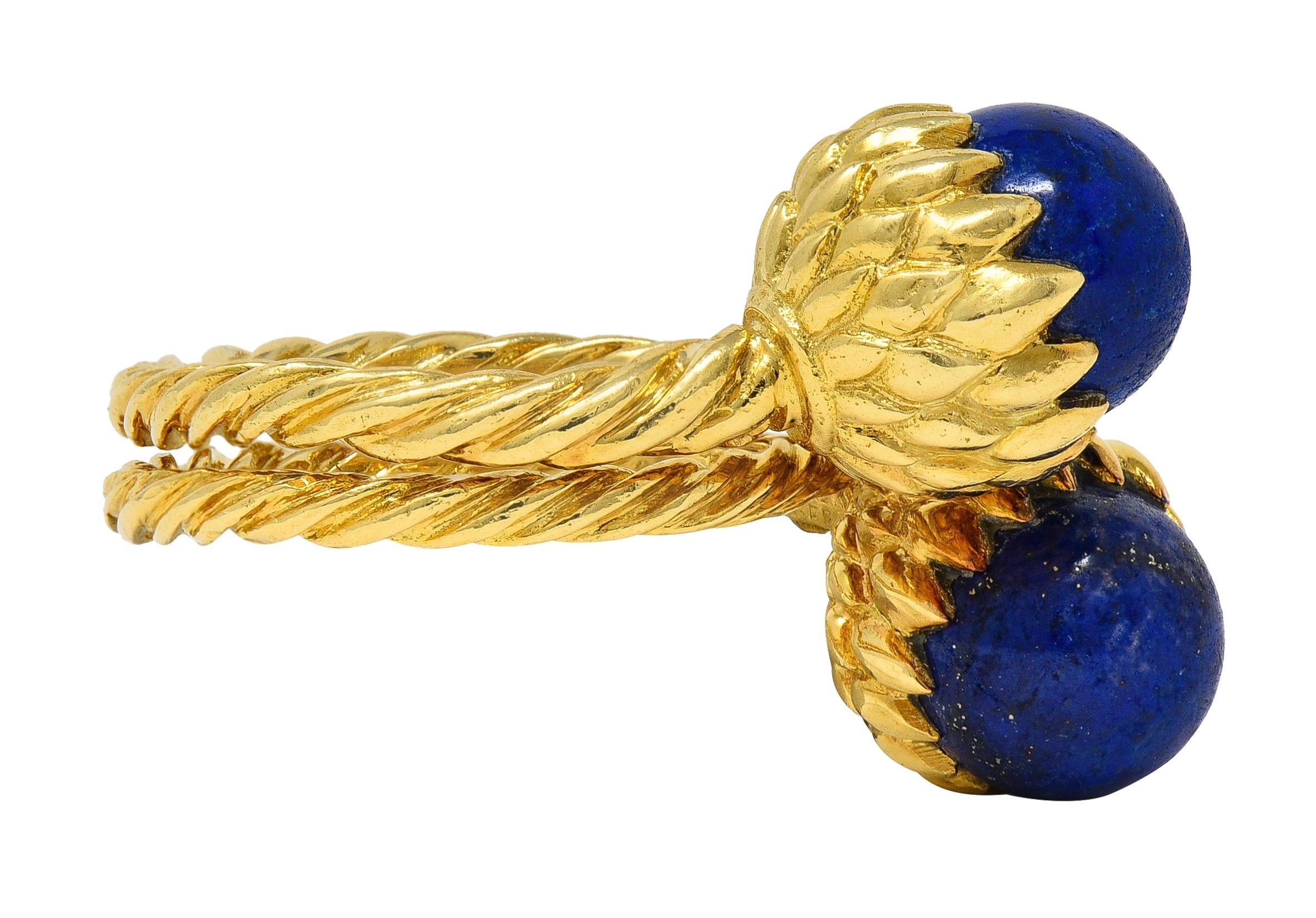 Donna Schlumberger Tiffany & Co. 1960 Lapis Lazuli Oro 18K Vintage Bypass Ring in vendita