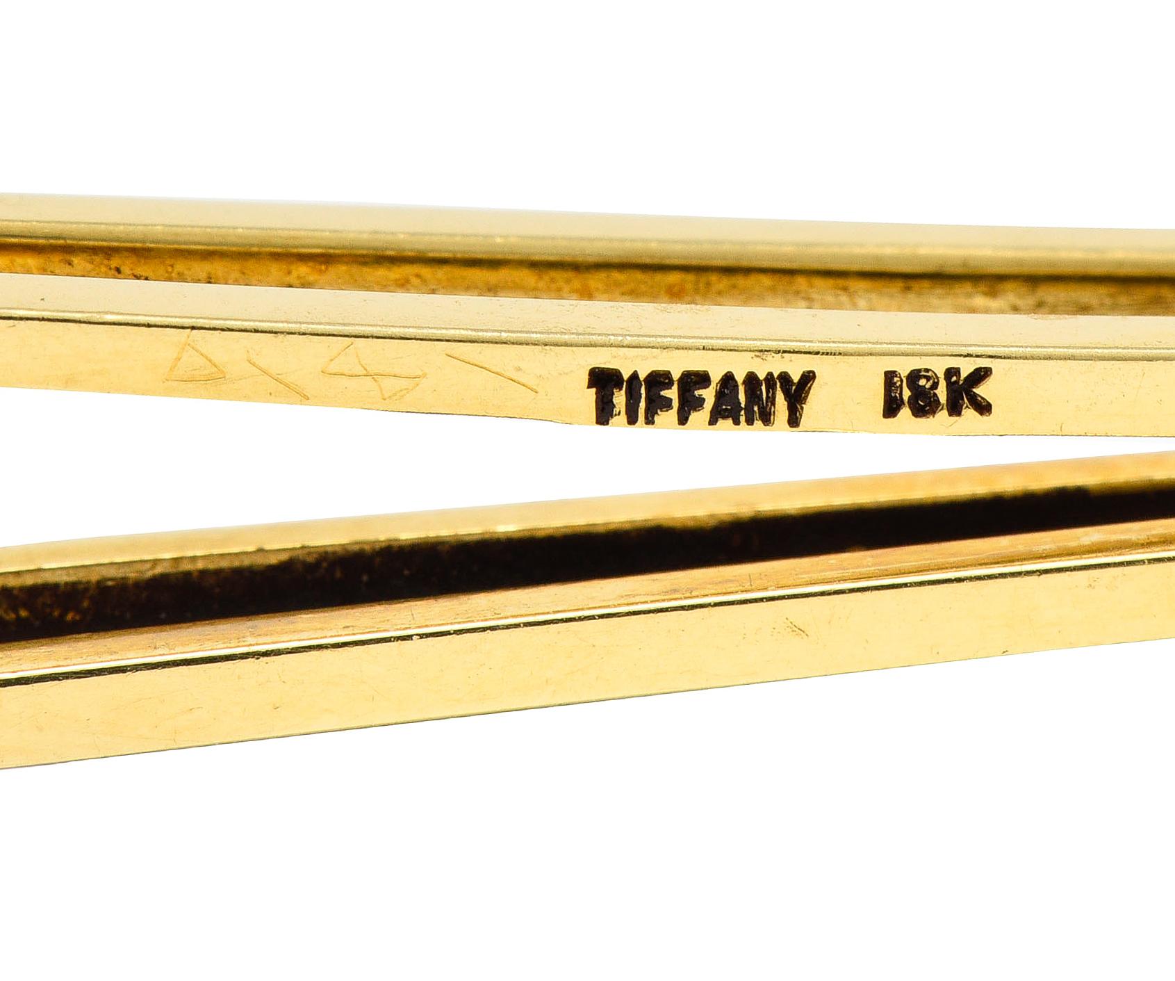 Schlumberger Tiffany & Co. 1960's Malachite 18 Karat Yellow Gold Vintage Tie Pin 1
