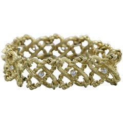 Schlumberger Tiffany & Co. 2 Carat Diamond and Gold X-Linked Bracelet