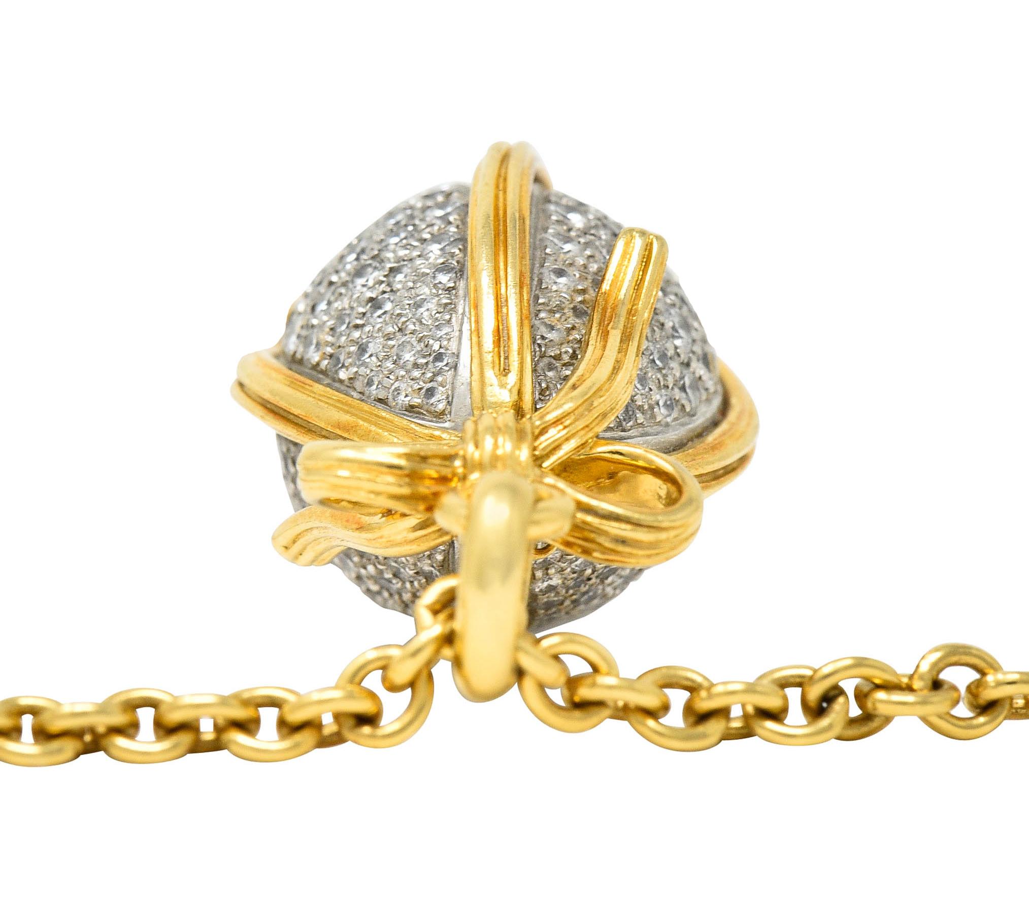 Schlumberger Tiffany & Co. 2.75 CTW Pave Diamond 18 Karat Gold Platinum Large Eg 5