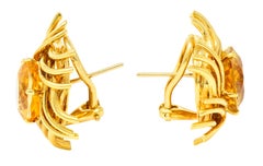 Schlumberger Tiffany & Co. Citrine 18 Karat Yellow Gold Vintage Woven Earrings