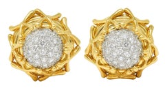 Schlumberger Tiffany & Co. Pendientes Multiplicación Diamante Platino Oro 18K