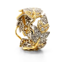 Schlumberger Tiffany & Co. Gold Diamond Four Leaves Ring