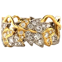 Schlumberger Tiffany & Co. Gold Diamond Four Leaves Ring