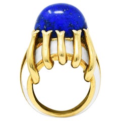 Schlumberger Tiffany & Co. Lapis Lazuli Enamel 18 Karat Gold Statement Ring