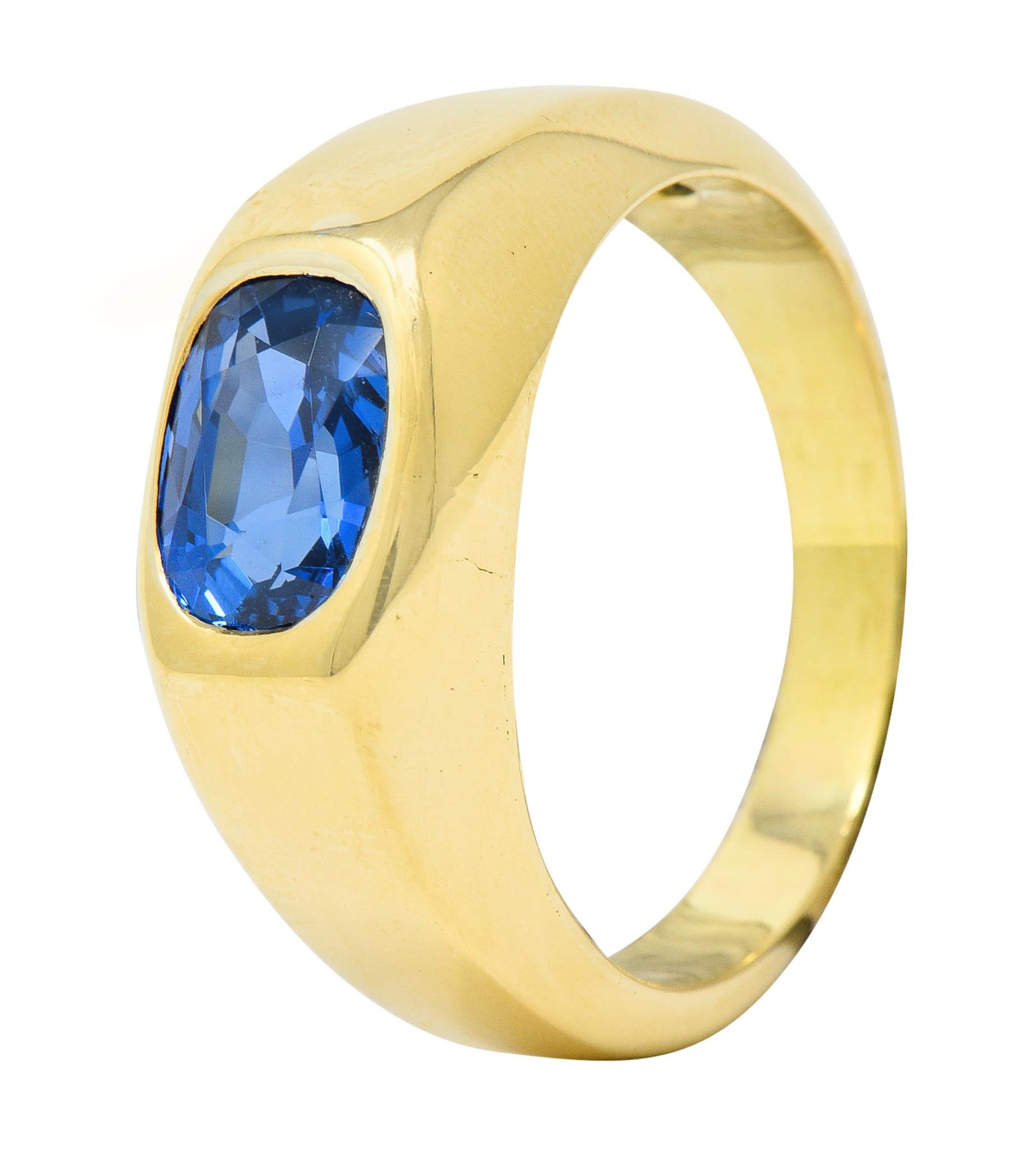 Schlumberger Tiffany & Co. No Heat Ceylon Sapphire 18 Karat Gold Unisex Ring 4