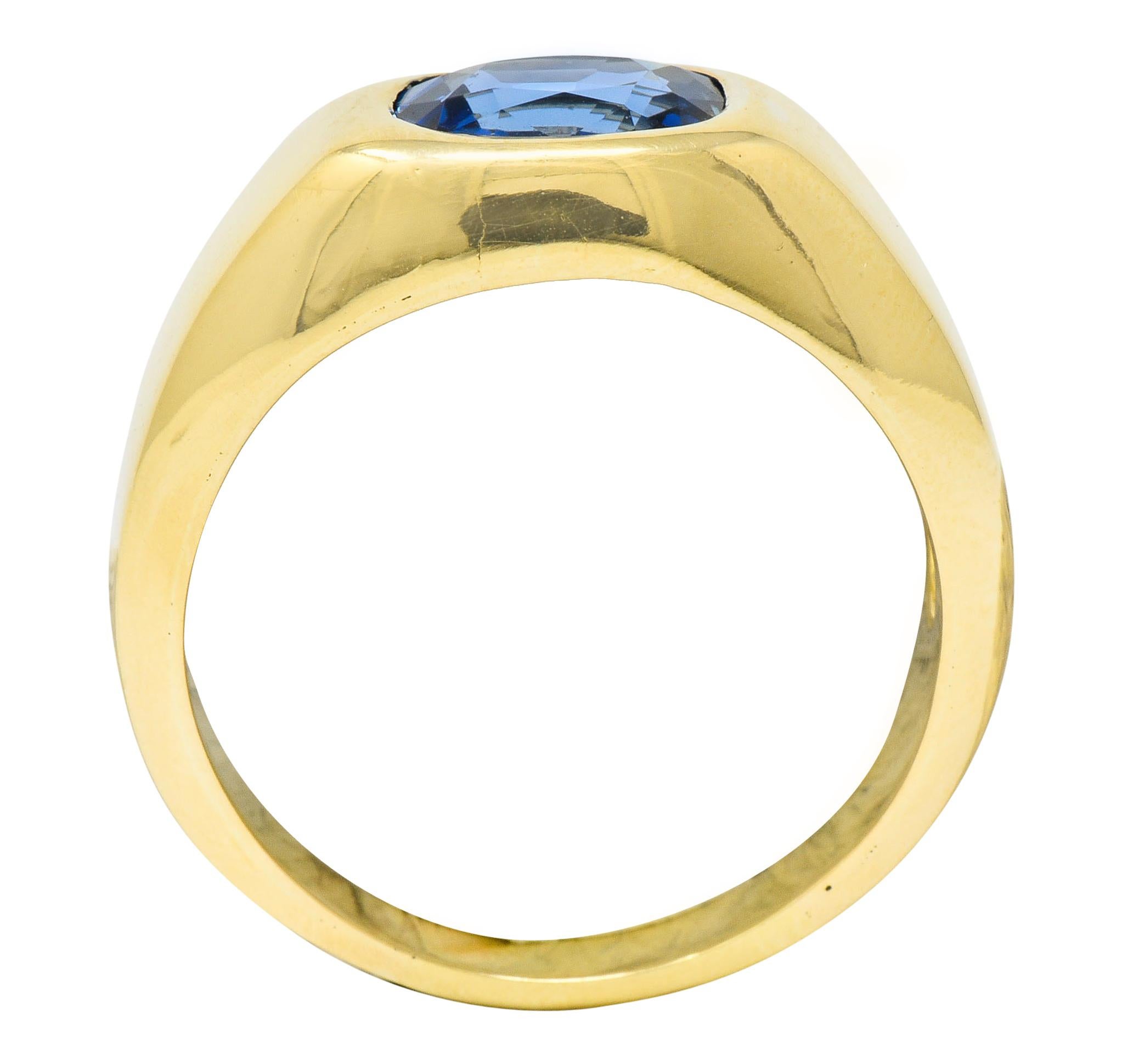 Schlumberger Tiffany & Co. No Heat Ceylon Sapphire 18 Karat Gold Unisex Ring 3