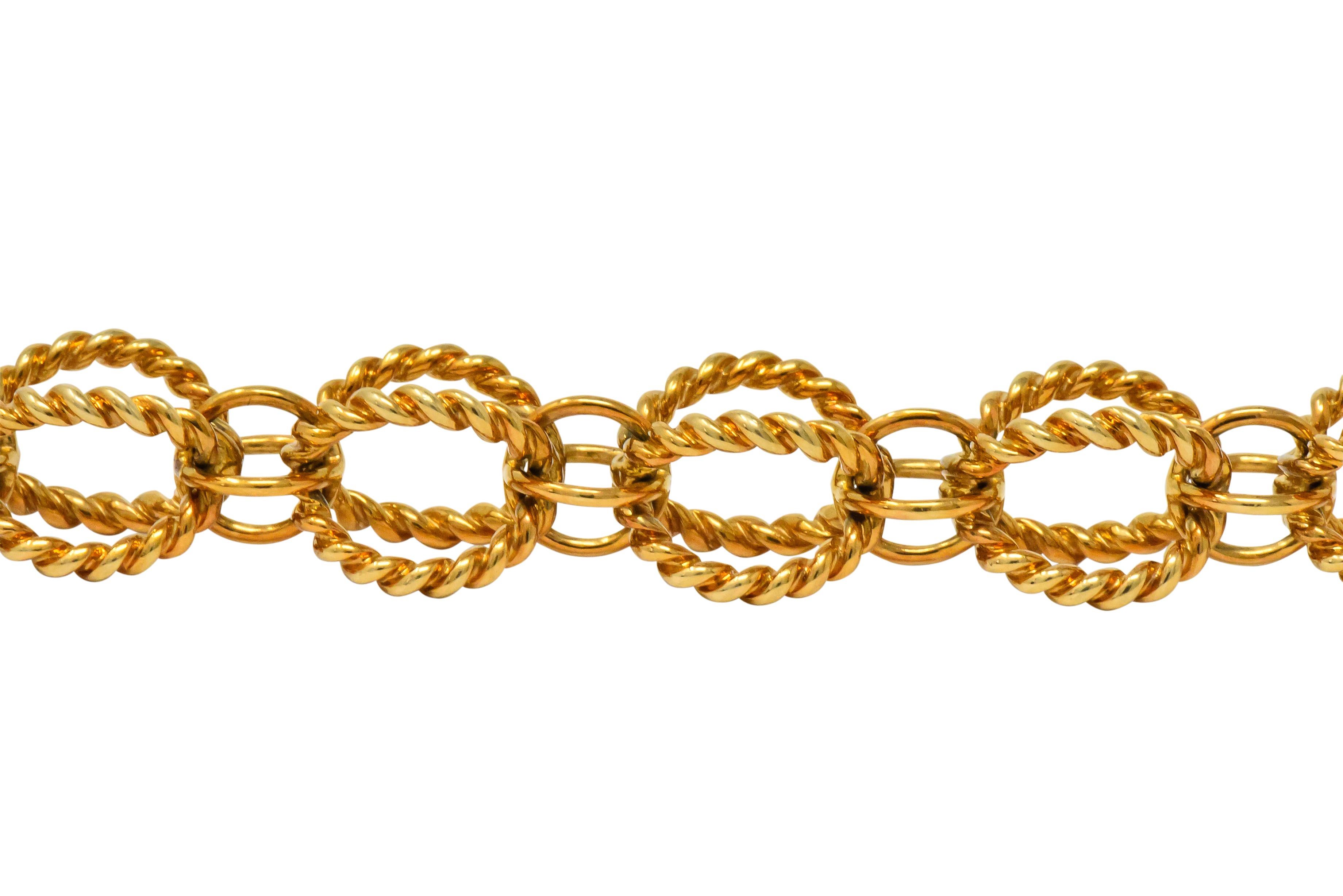 Schlumberger Tiffany & Co. Vintage 18 Karat Gold Circle Rope Link Bracelet 1
