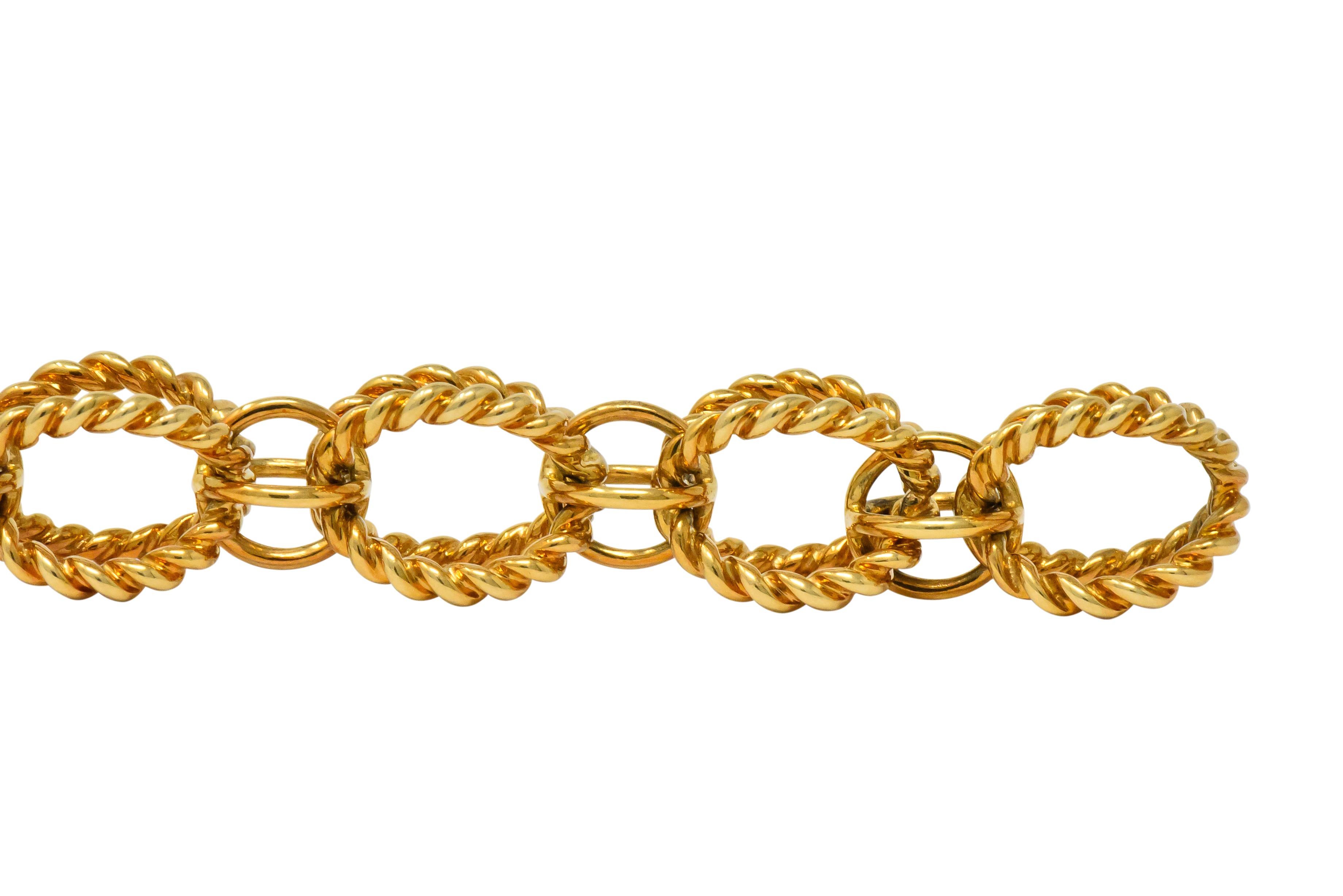 Schlumberger Tiffany & Co. Vintage 18 Karat Gold Circle Rope Link Bracelet 2