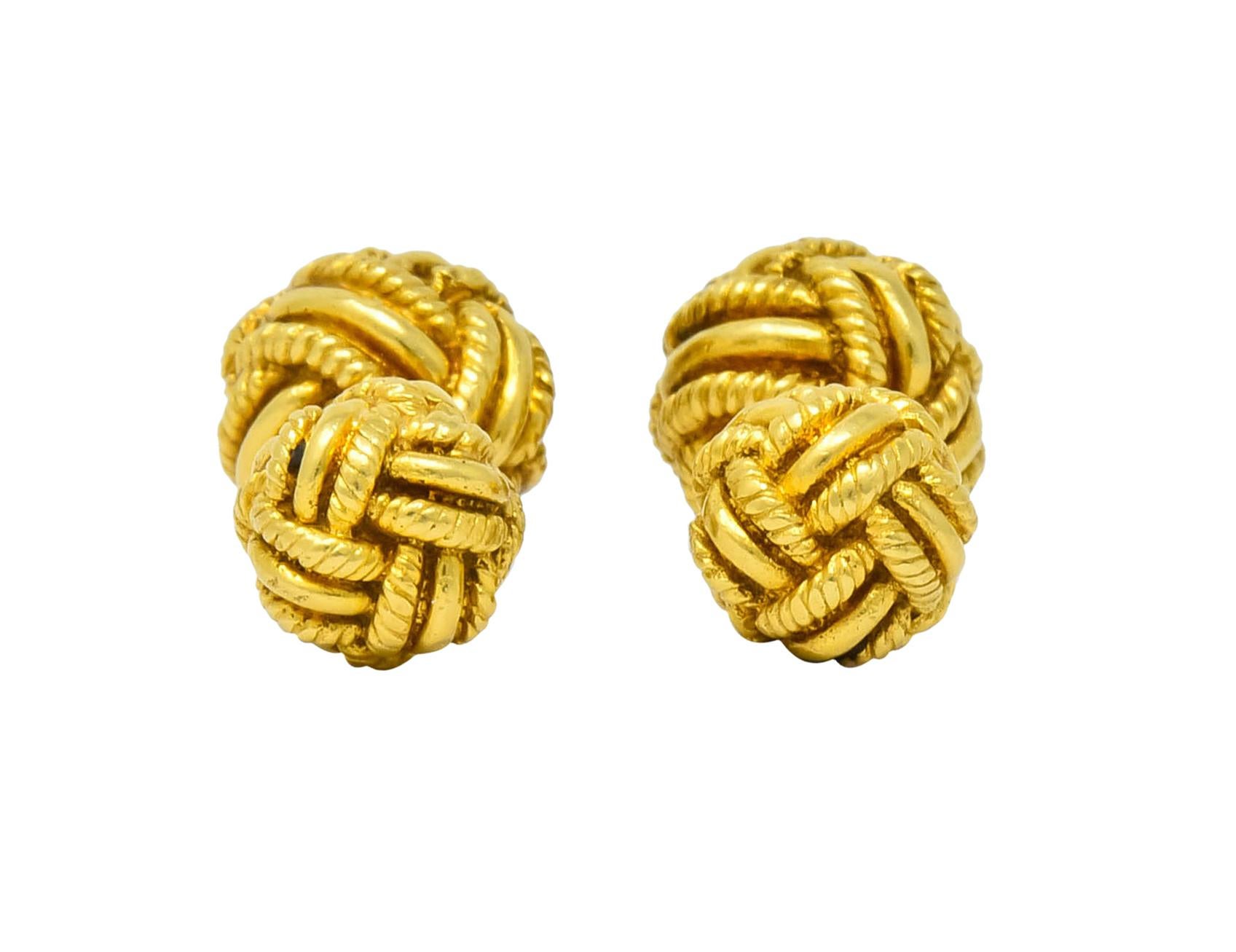 Women's or Men's Schlumberger Tiffany & Co. Vintage 18 Karat Gold Men's Knot Cufflinks circa 1980