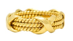 Schlumberger Tiffany & Co. Vintage 18 Karat Gold Twisted Rope X Band Ring
